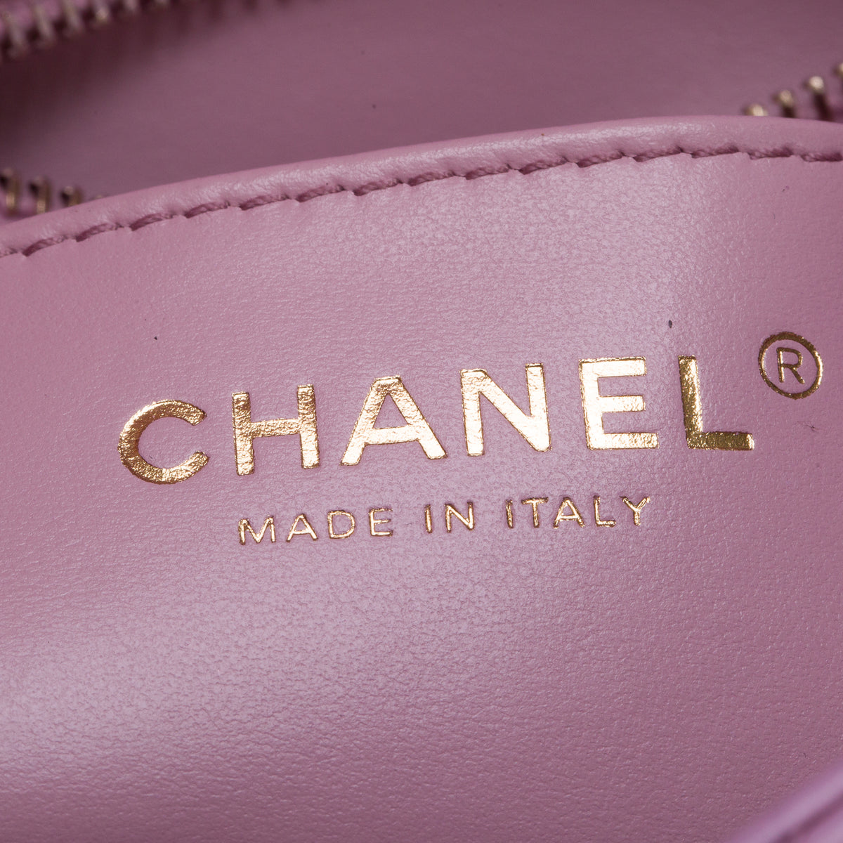 Chanel Pink Lambskin Quilted Crystal Logo Pearl Chain Flap w/ Box