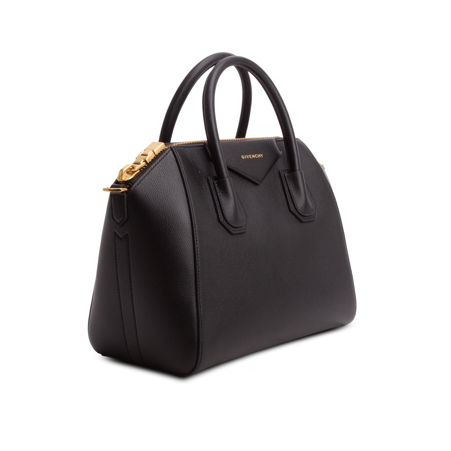 Givenchy 2023 Black Sugar Goatskin Leather Small Antigona w/ Strap