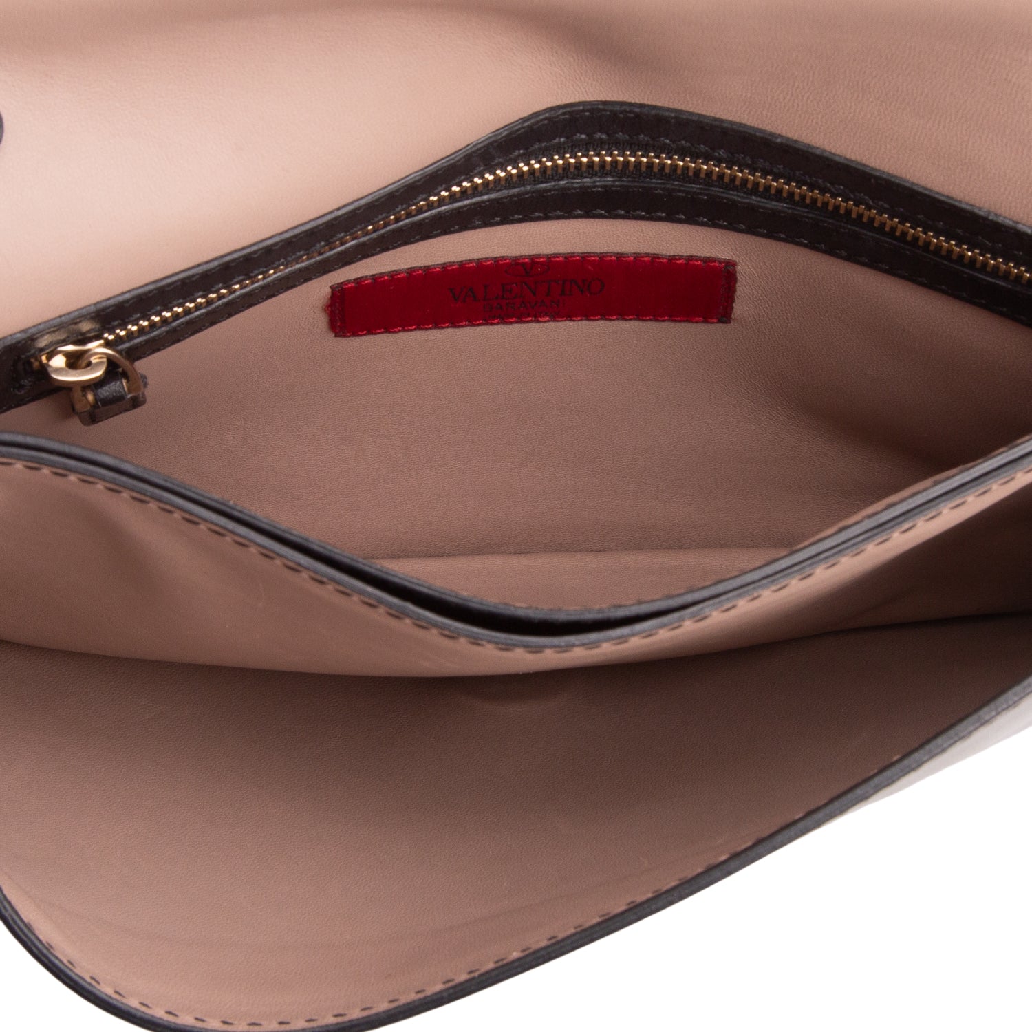 Valentino Black Nappa Rockstud Wristlet Clutch