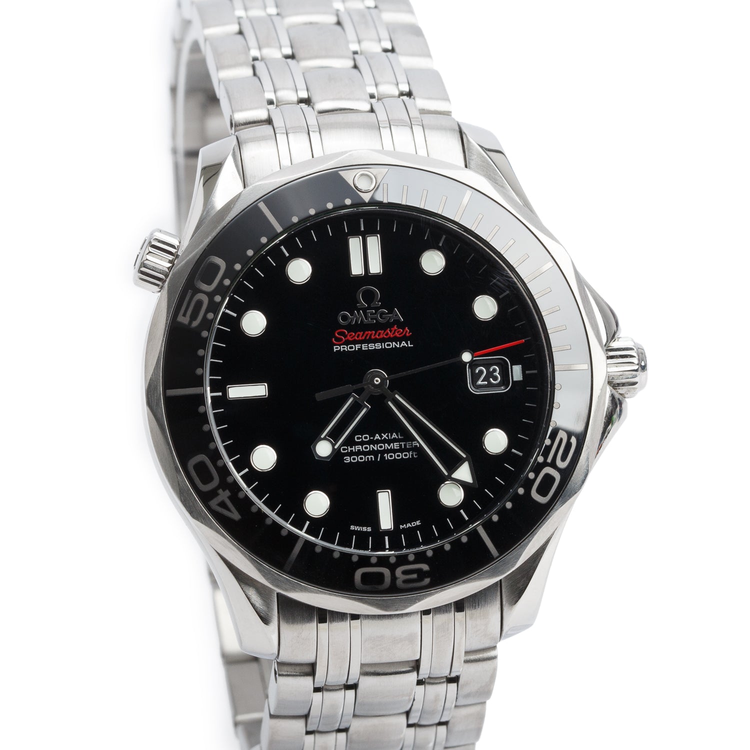 Omega Stainless Steel Seamaster Diver 300M Co-Axial Chronometer 41 MM Automatic Watch Black Dial w/ Box & Papers