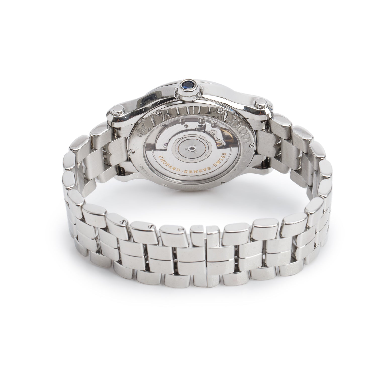 Chopard Stainless Steel Happy Sport 7 Floating Diamond 36 MM Automatic Watch Silver Dial w/ Box