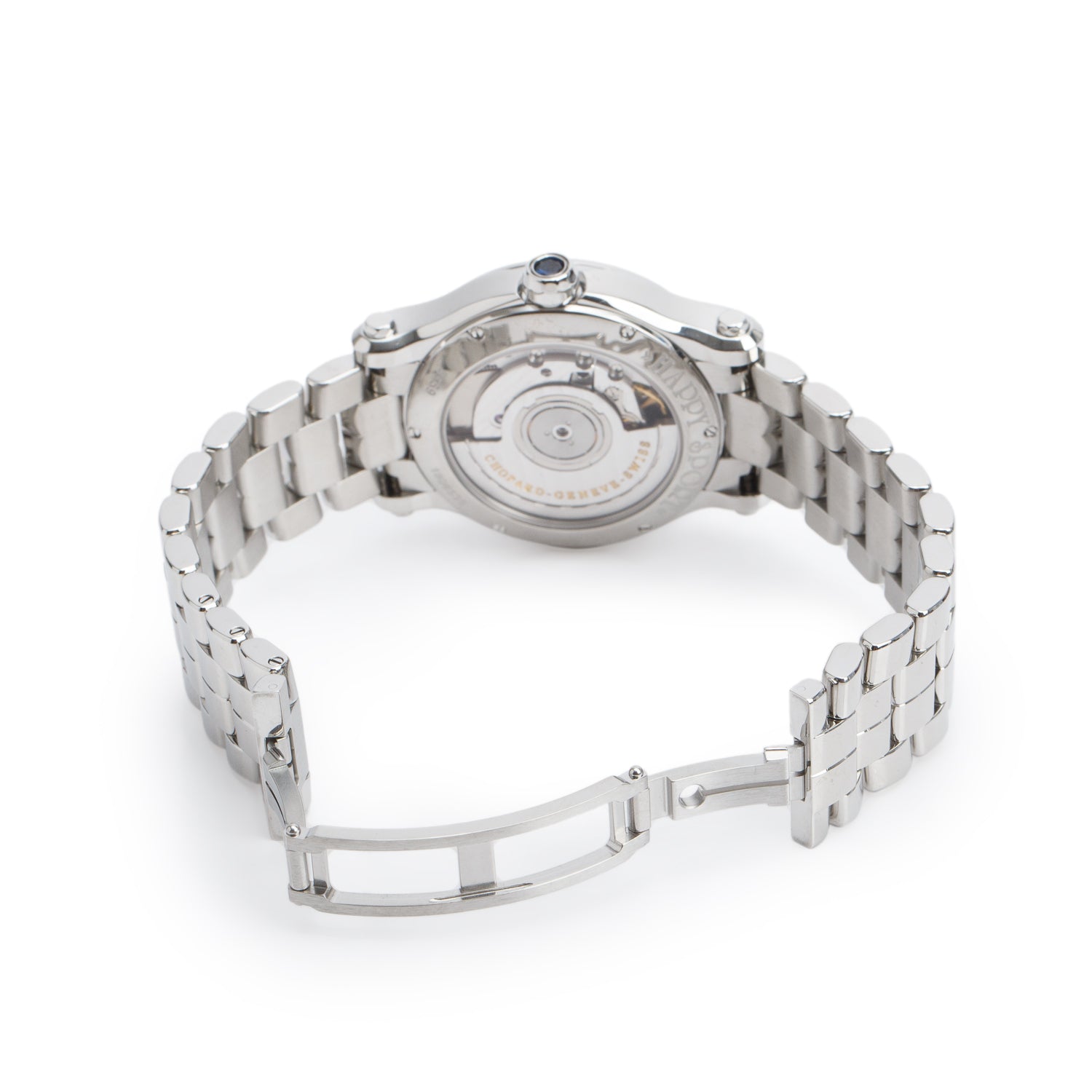 Chopard Stainless Steel Happy Sport 7 Floating Diamond 36 MM Automatic Watch Silver Dial w/ Box