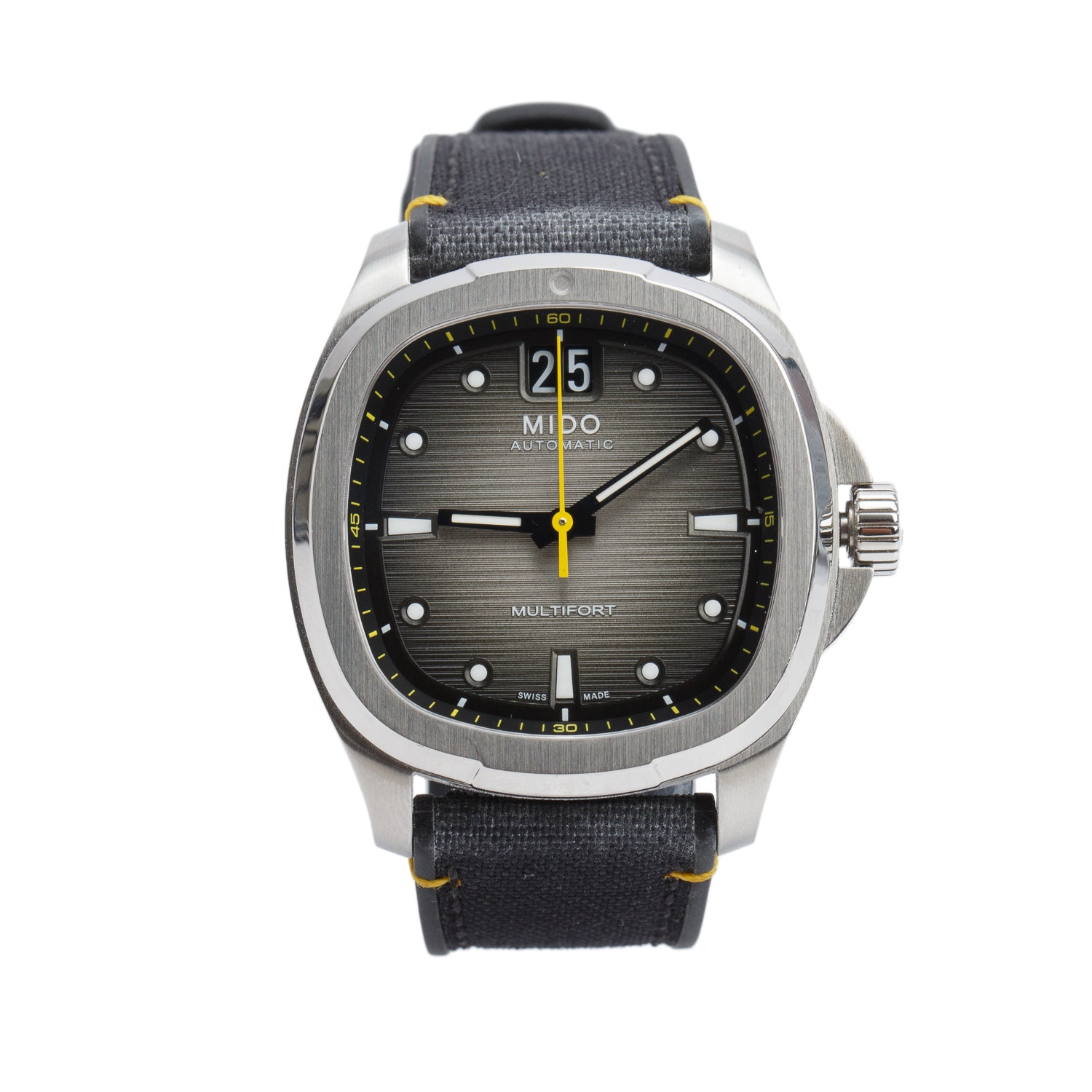Mido 2025 Stainless Steel Multifort TV Big Date 40 MM Automatic Watch Grey Dial w/ Box, Papers & Extra Strap