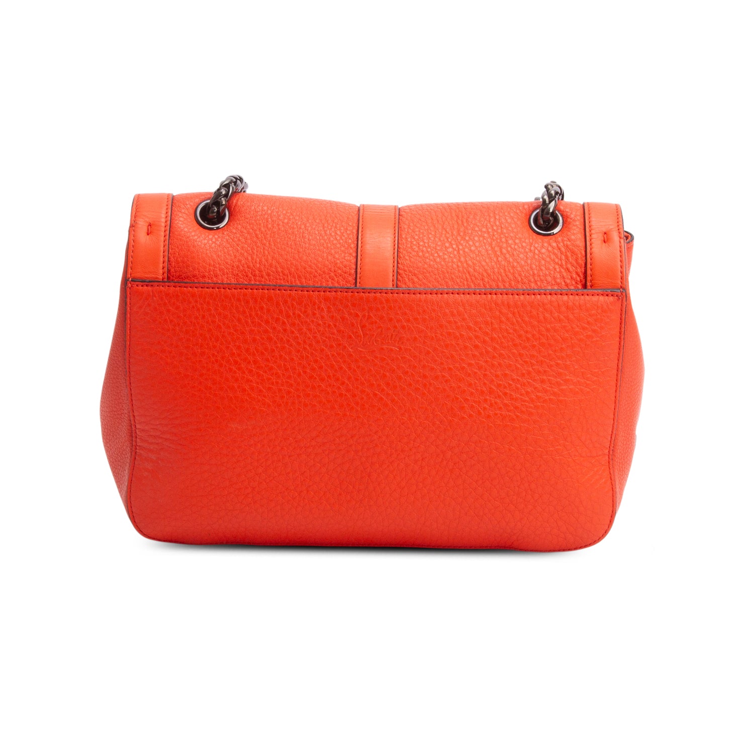 Christian Louboutin Orange Grained Calfskin Sweet Charity Shoulder Bag