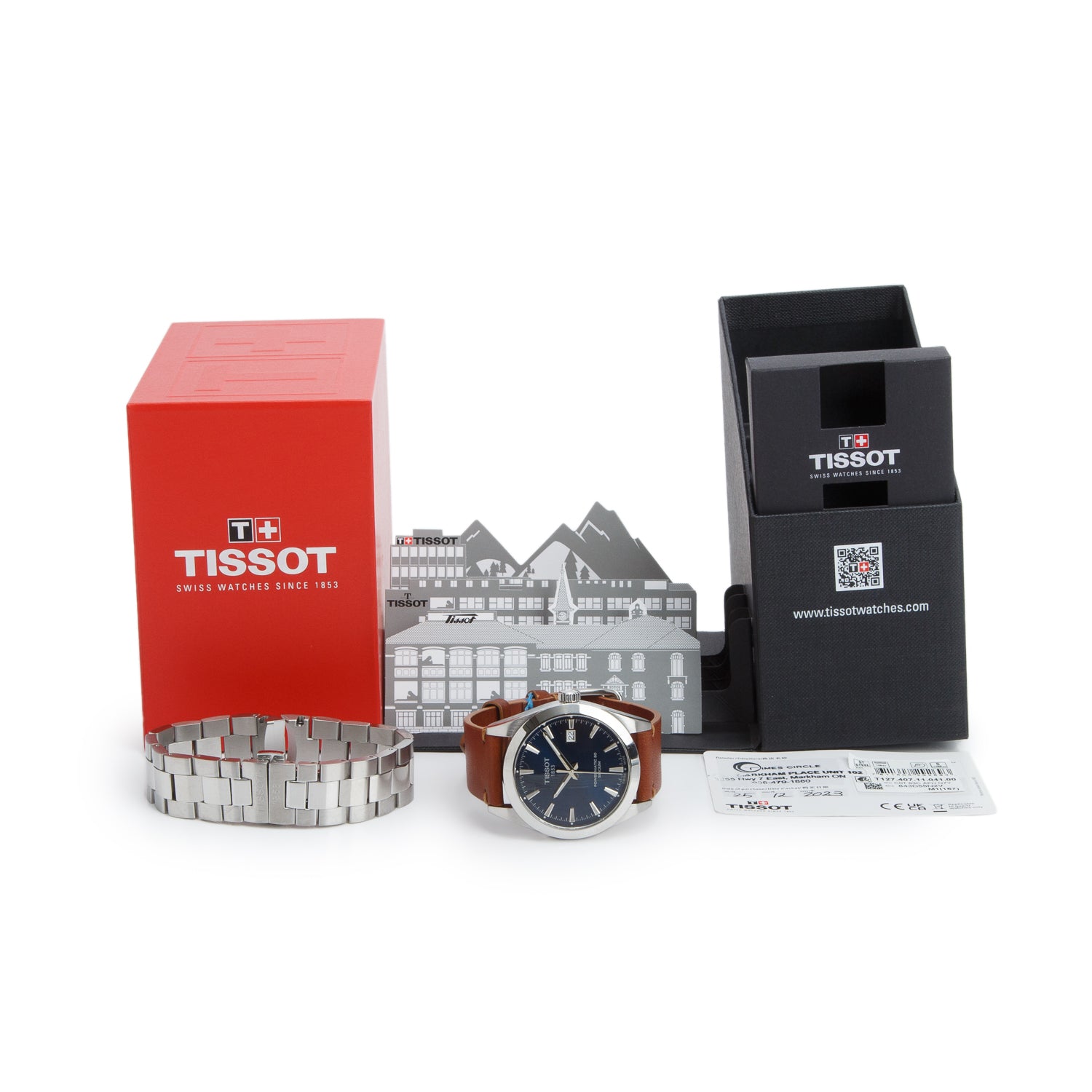Tissot Stainless Steel Gentleman Powermatic 80 40 MM Automatic Watch Blue Dial w/ Box & Papers