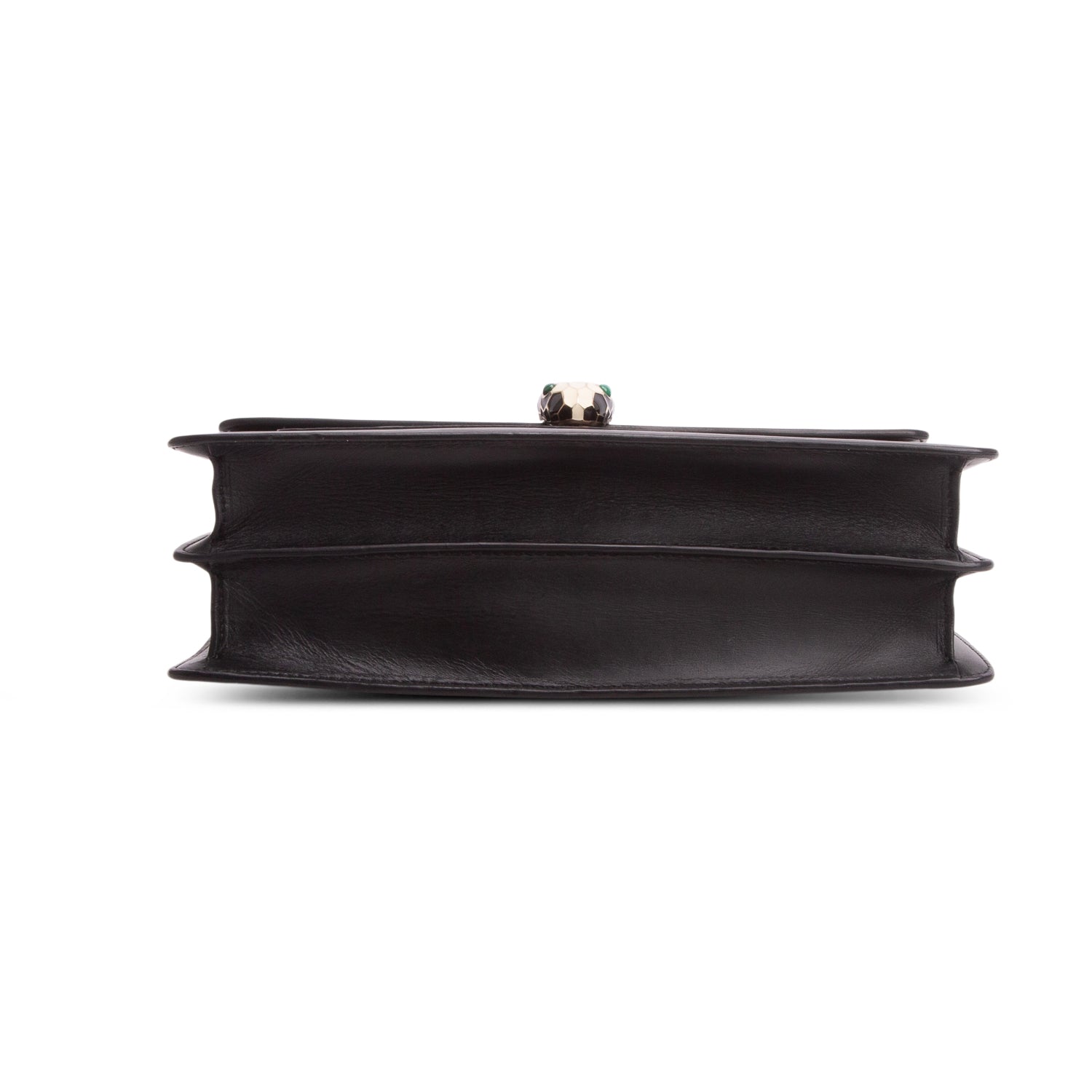Bulgari Black Calfskin Leather Medium Serpenti Forever Bag