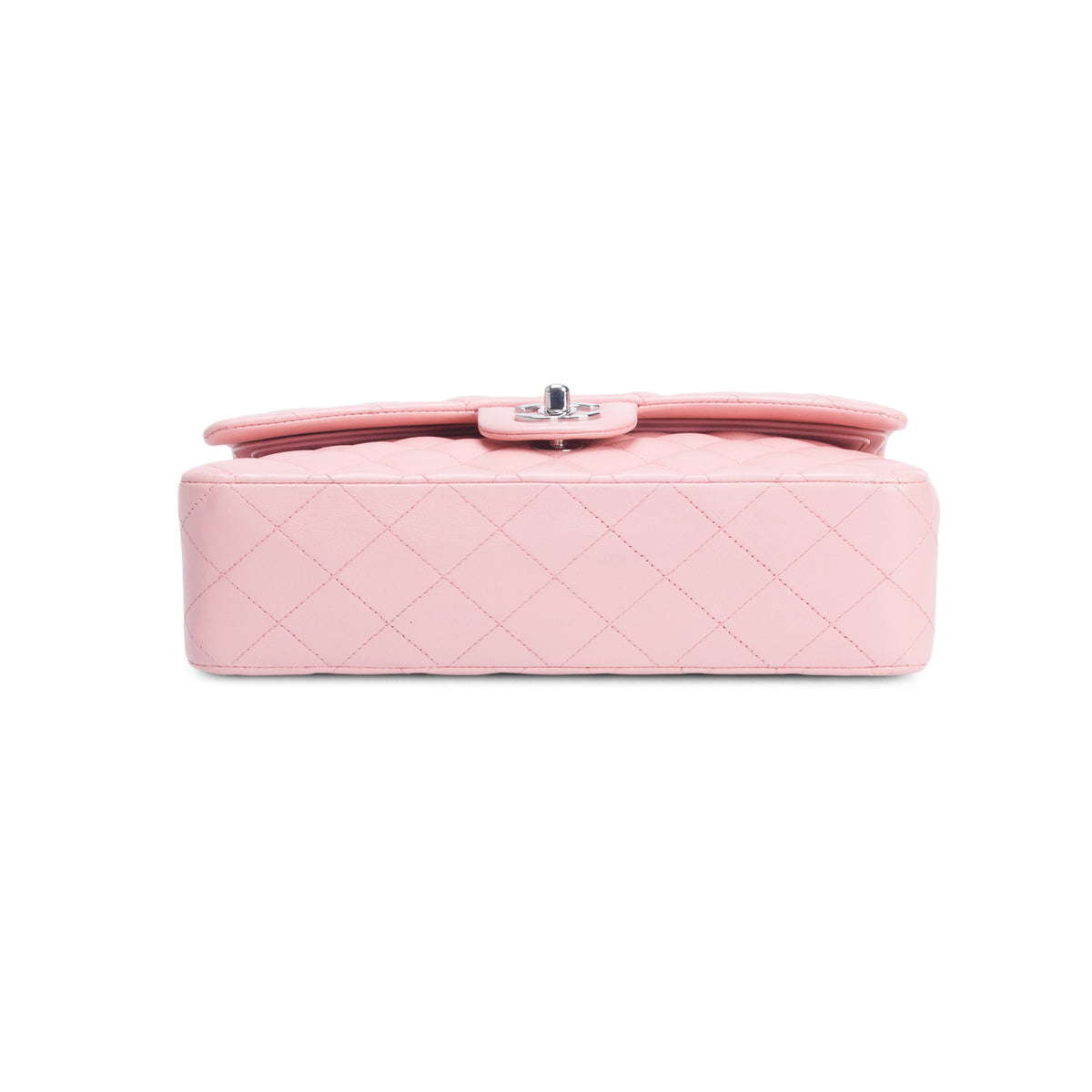 Chanel Pink Quilted Lambskin Leather Classic Medium Double Flap Bag w/ Authenticity Card