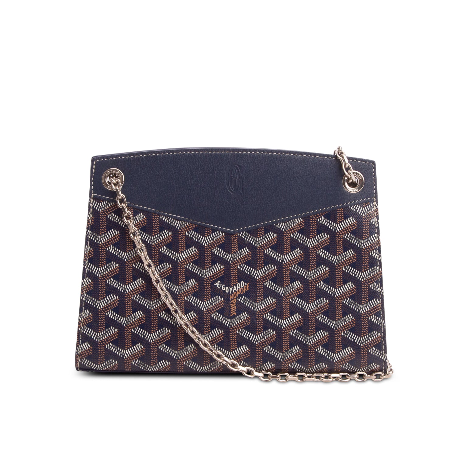 Goyard 2023 Navy Goyardine Rouette Structure PM w/ Box