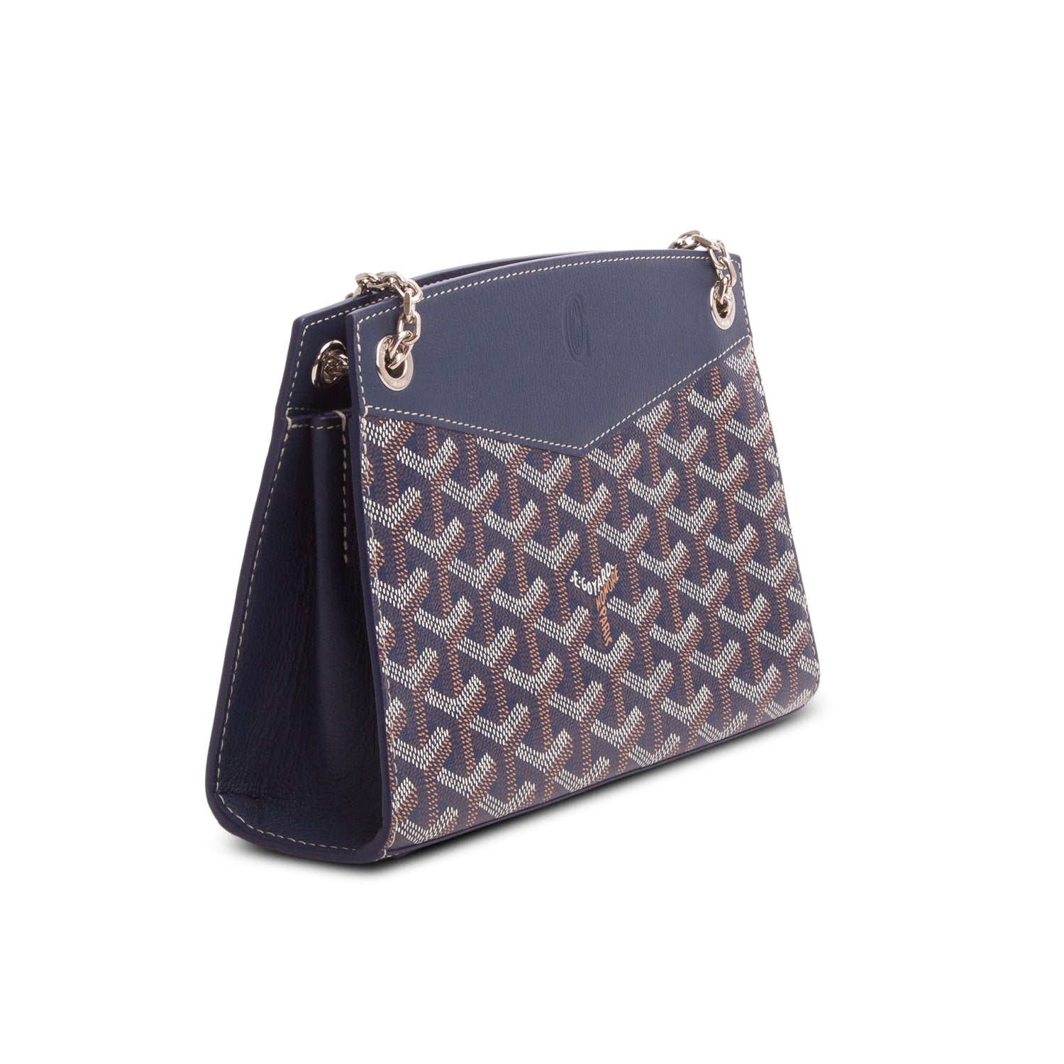 Goyard 2023 Navy Goyardine Rouette Structure PM w/ Box