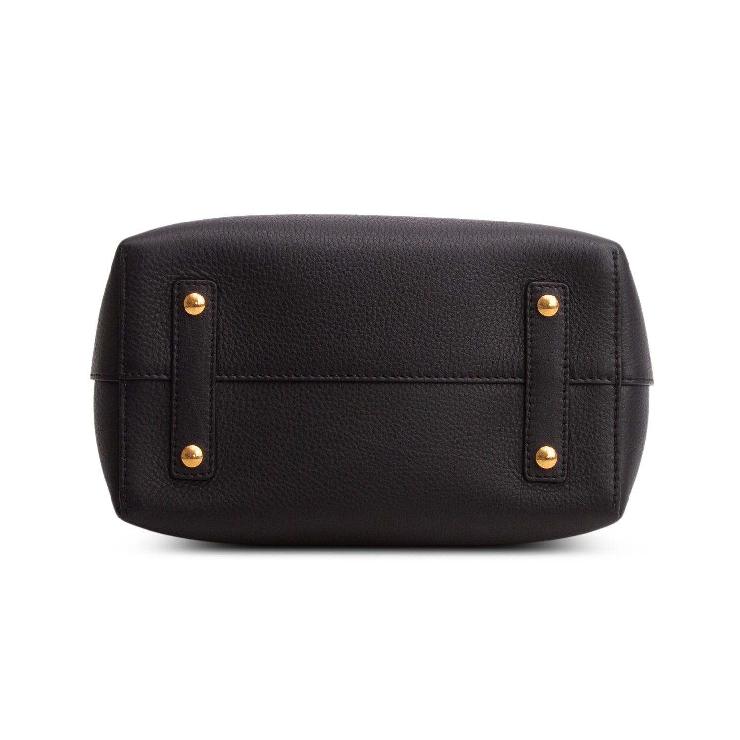 Burberry Black Grained Calfskin Leather Small Belt Tote Bag w/ Strap