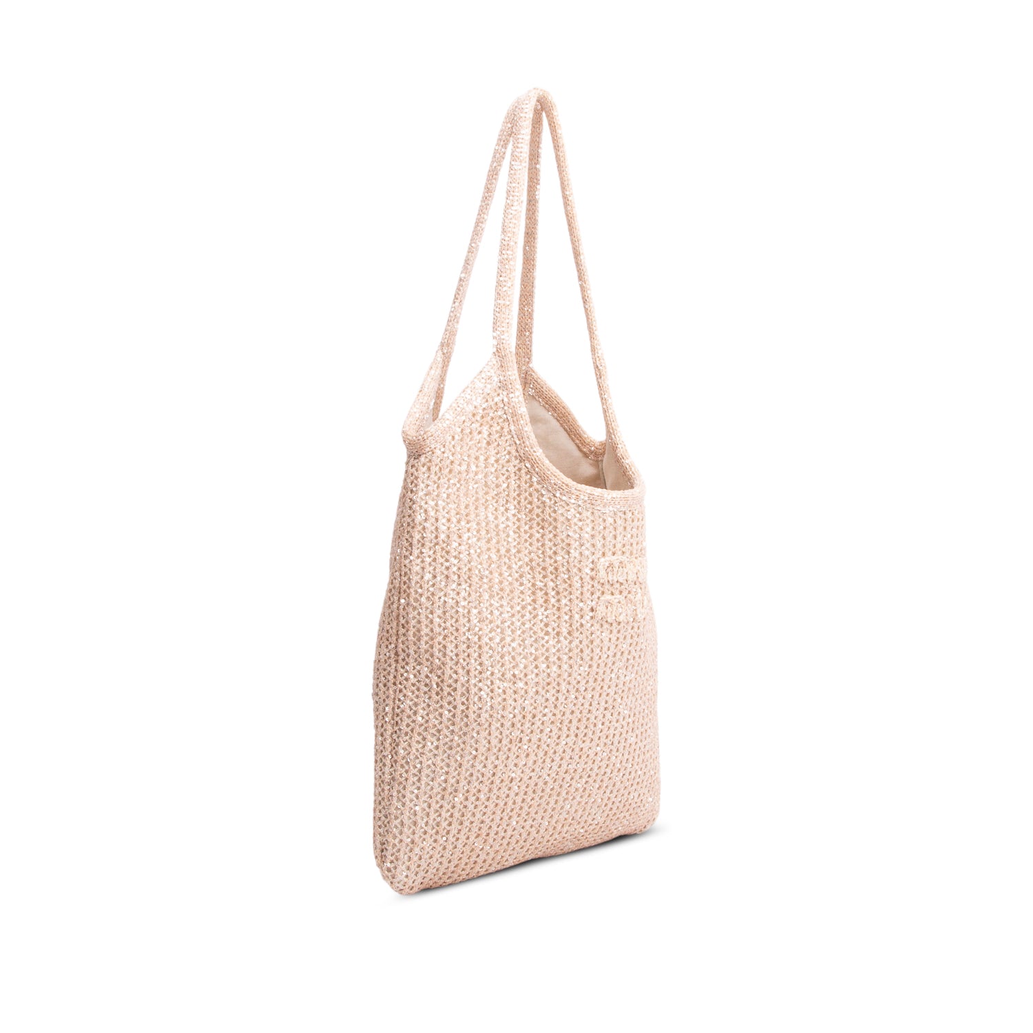 Miu Miu Pink Sequin Mesh Ivy Tote w/ Pouch