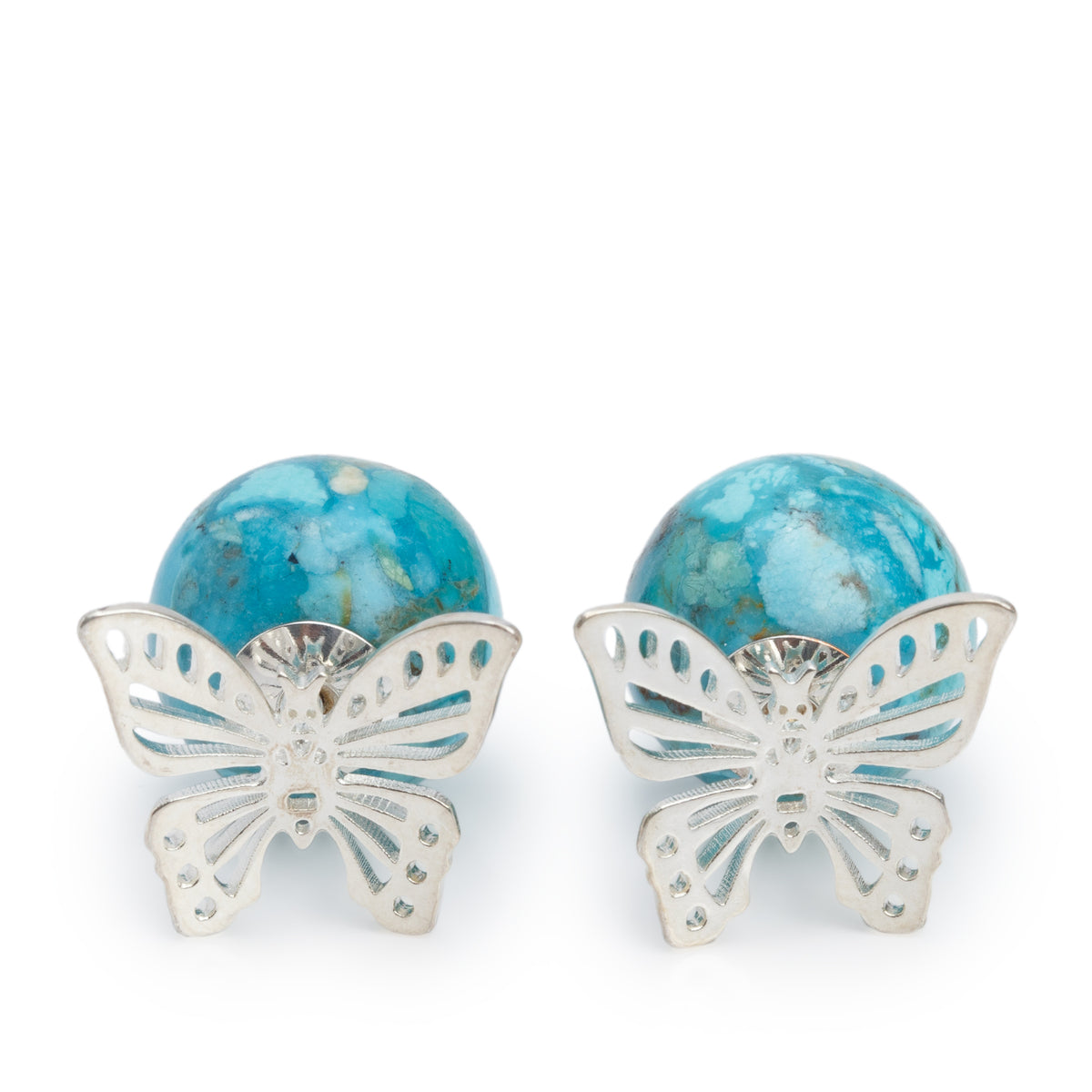 Christian Dior Gold Plated Blue Resin Butterfly Tribales Earrings