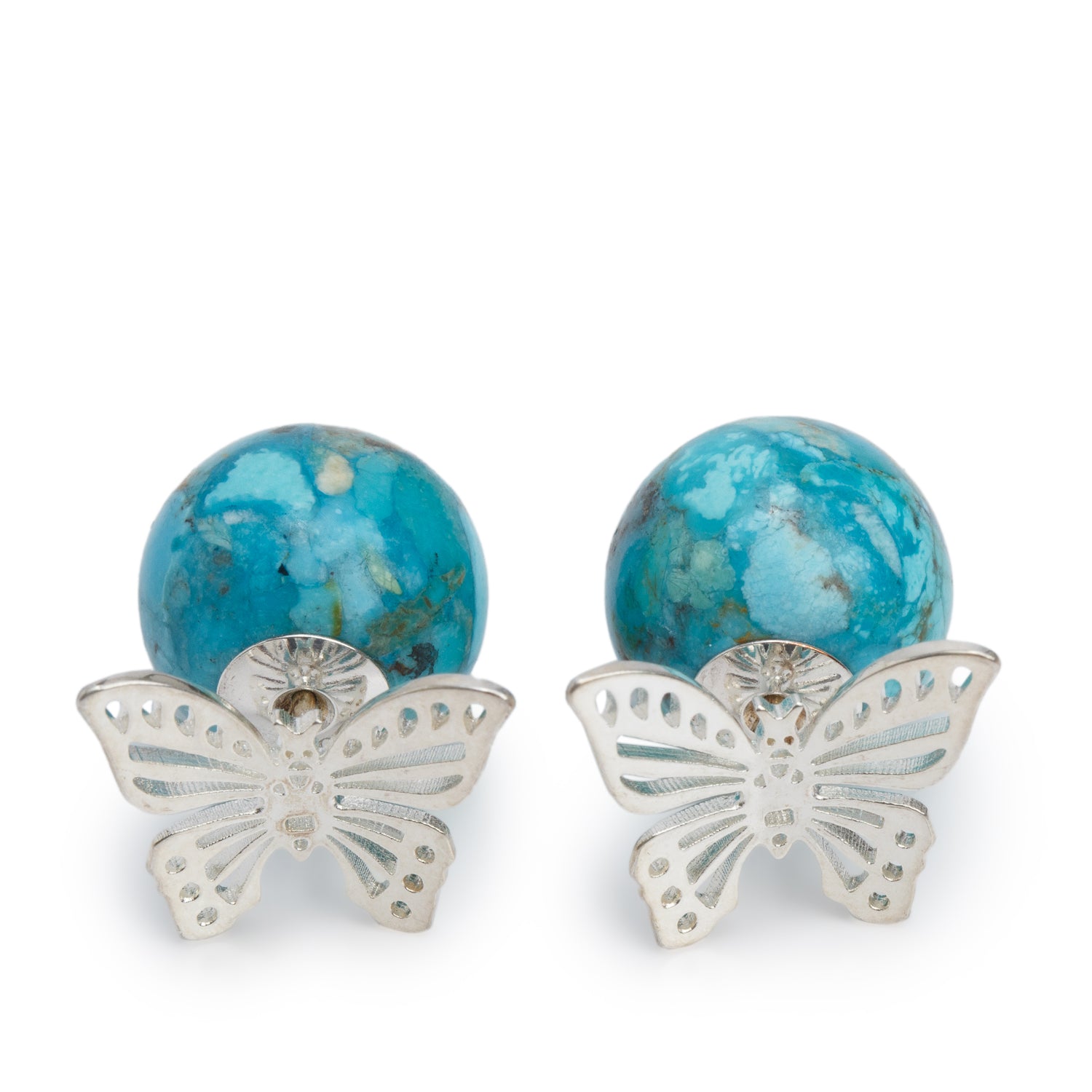 Christian Dior Gold Plated Blue Resin Butterfly Tribales Earrings