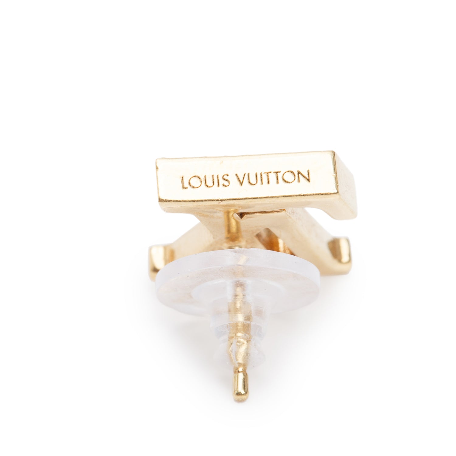 Louis Vuitton 2023 Gold Plated Faux Pearl LV Iconic Stud Earrings