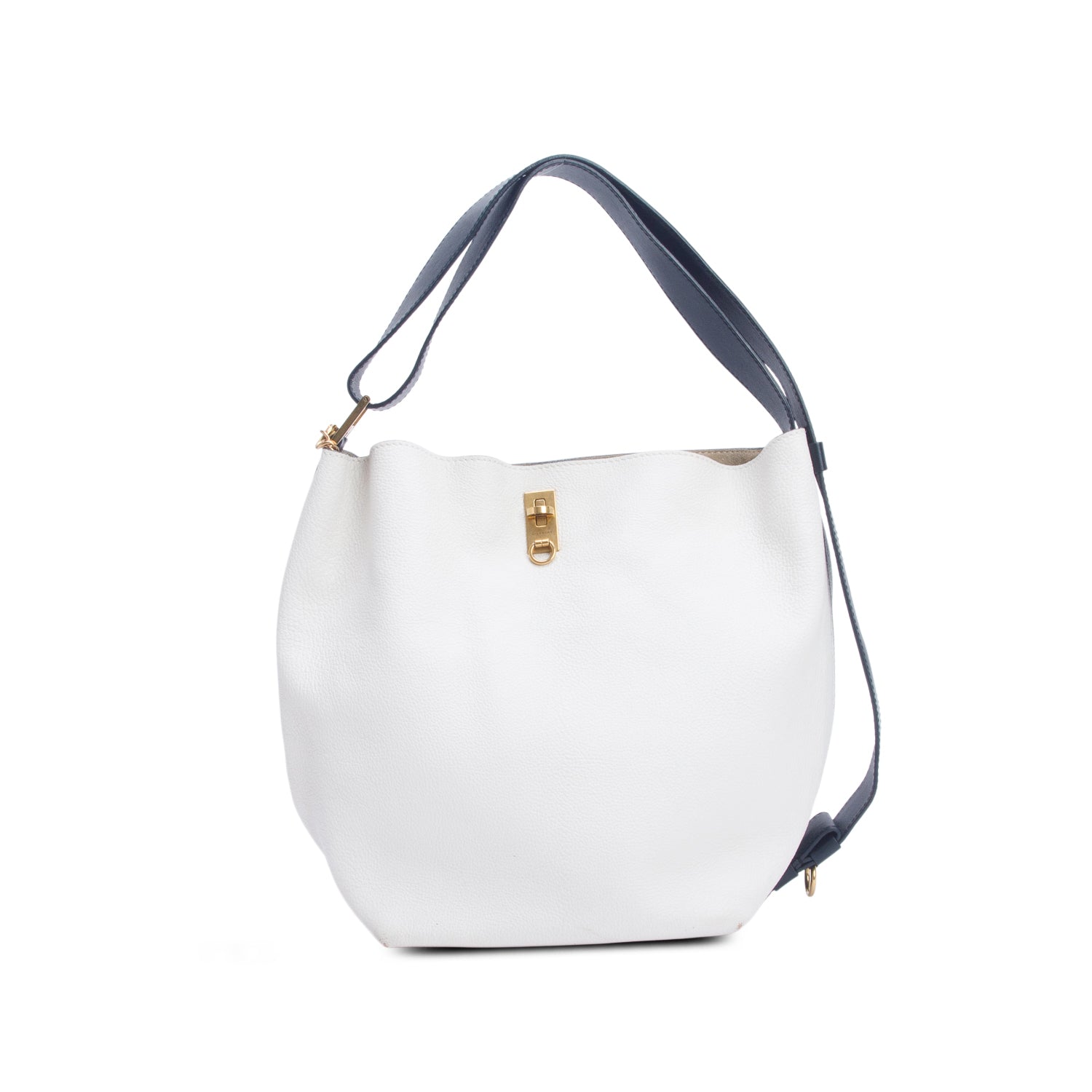 Givenchy White Grained Calfskin GV Bucket Bag