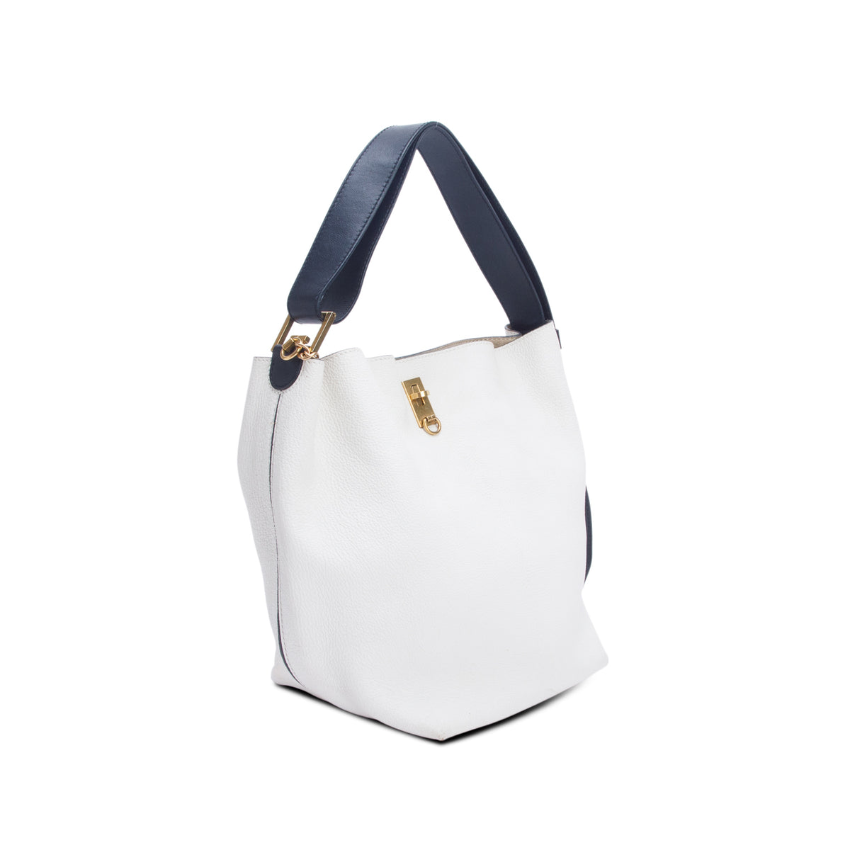 Givenchy White Grained Calfskin GV Bucket Bag