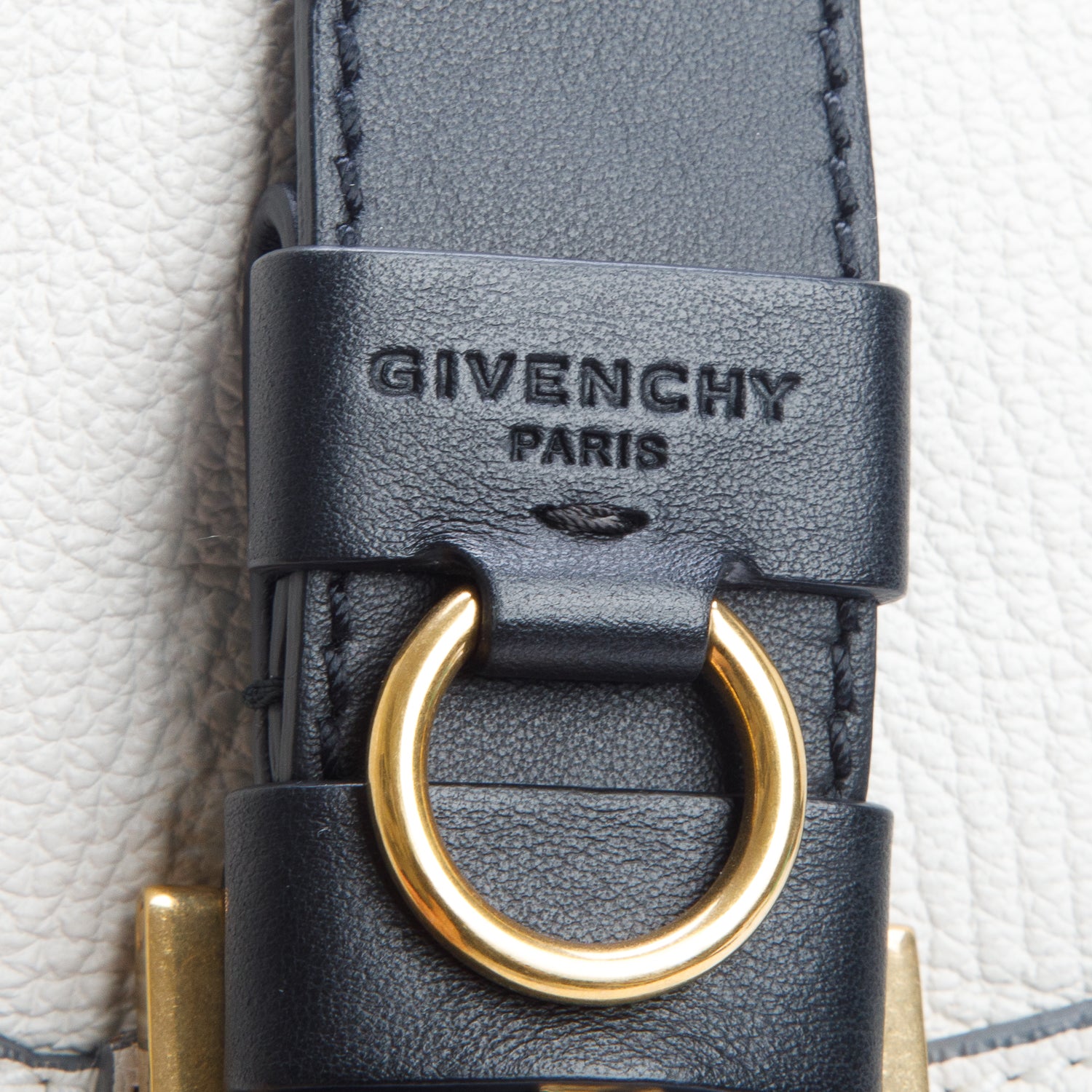 Givenchy White Grained Calfskin GV Bucket Bag