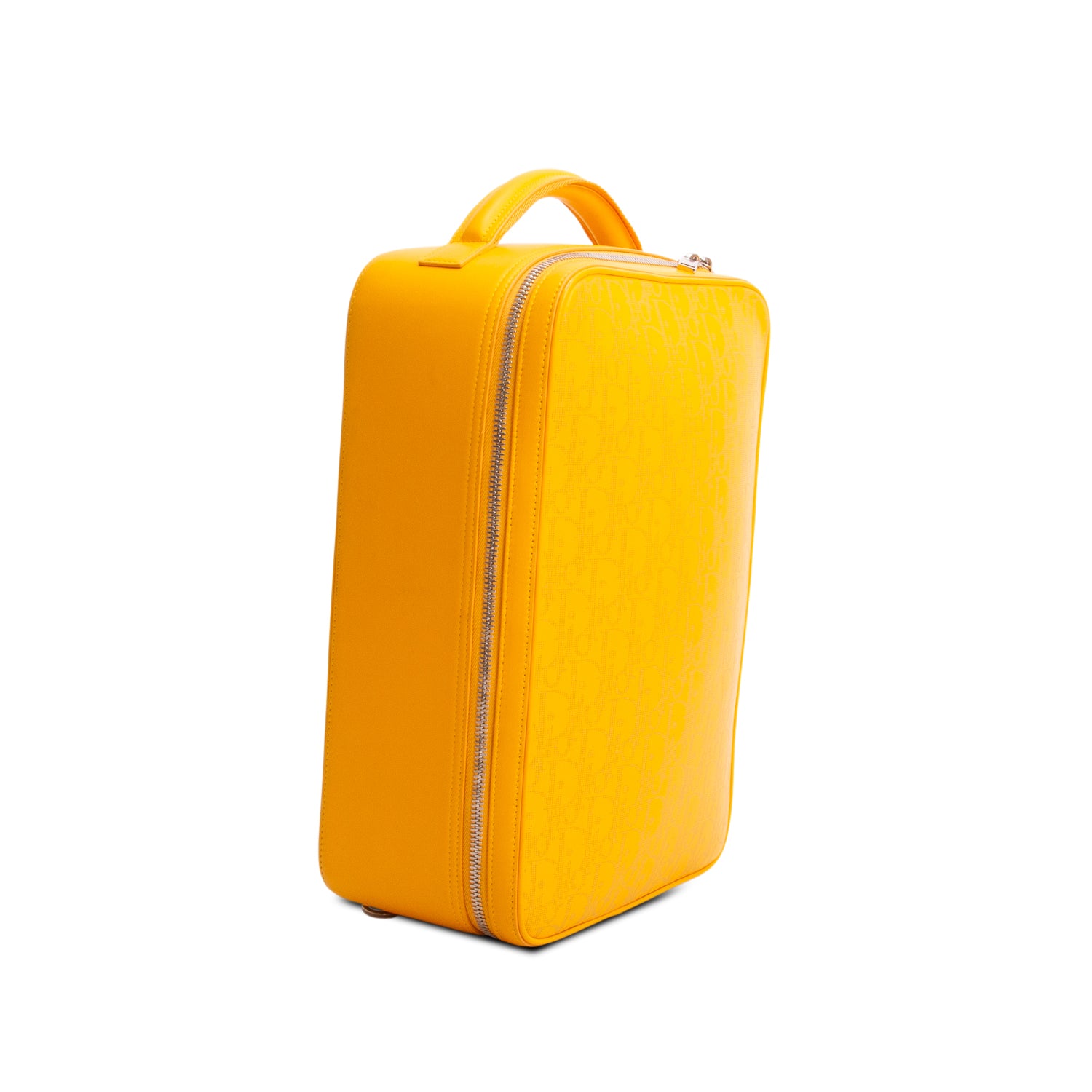Christian Dior 2021 Yellow Calfskin Perforated Oblique Galaxy World Tour Shoe Case w/ Strap