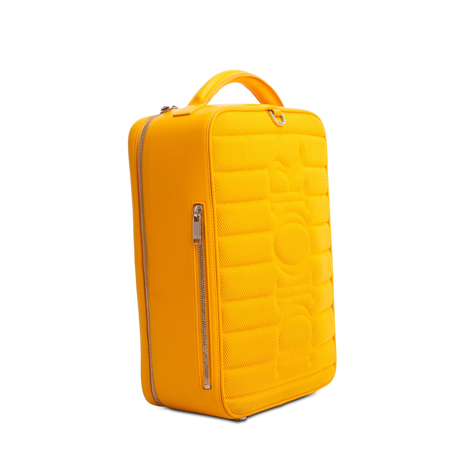 Christian Dior 2021 Yellow Calfskin Perforated Oblique Galaxy World Tour Shoe Case w/ Strap