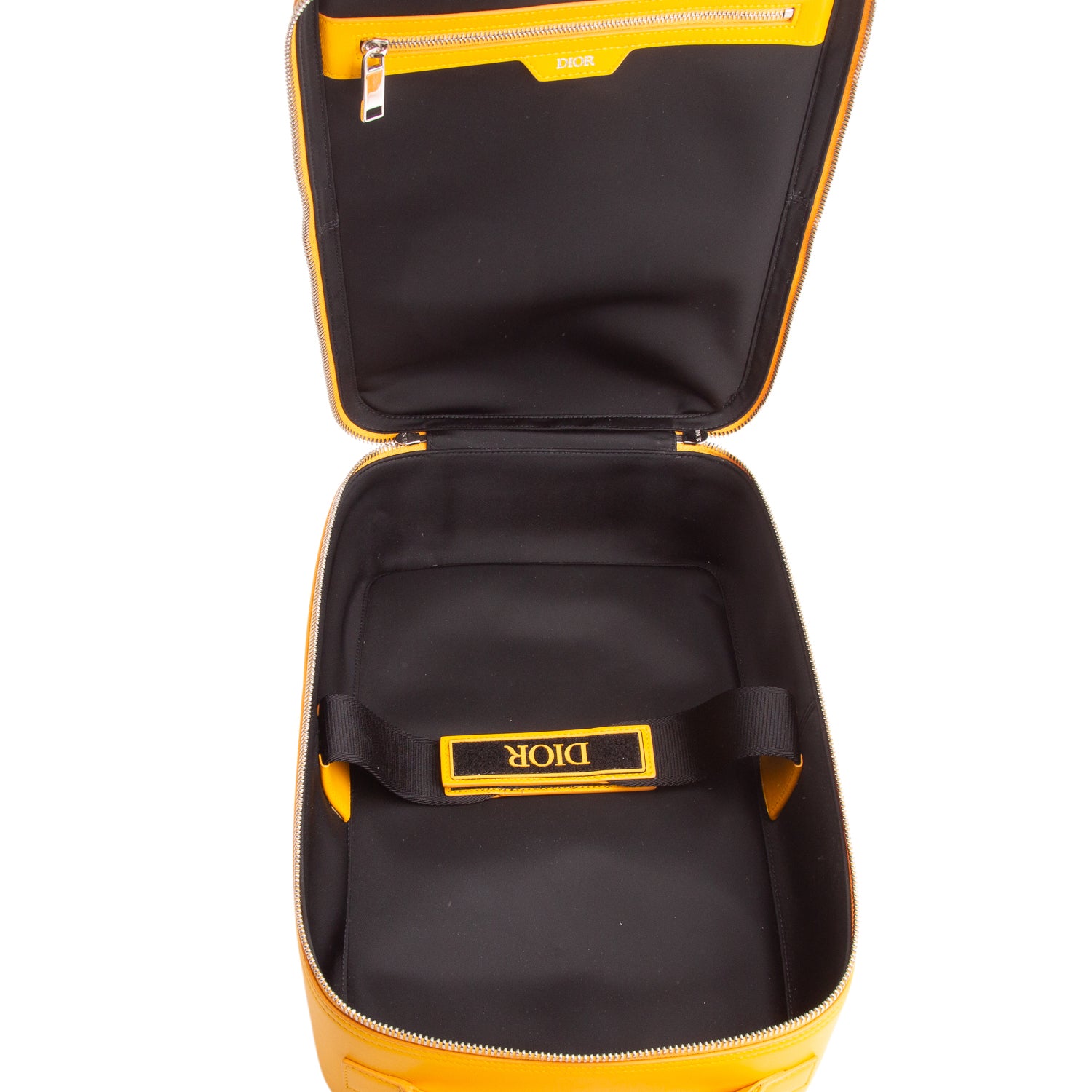 Christian Dior 2021 Yellow Calfskin Perforated Oblique Galaxy World Tour Shoe Case w/ Strap