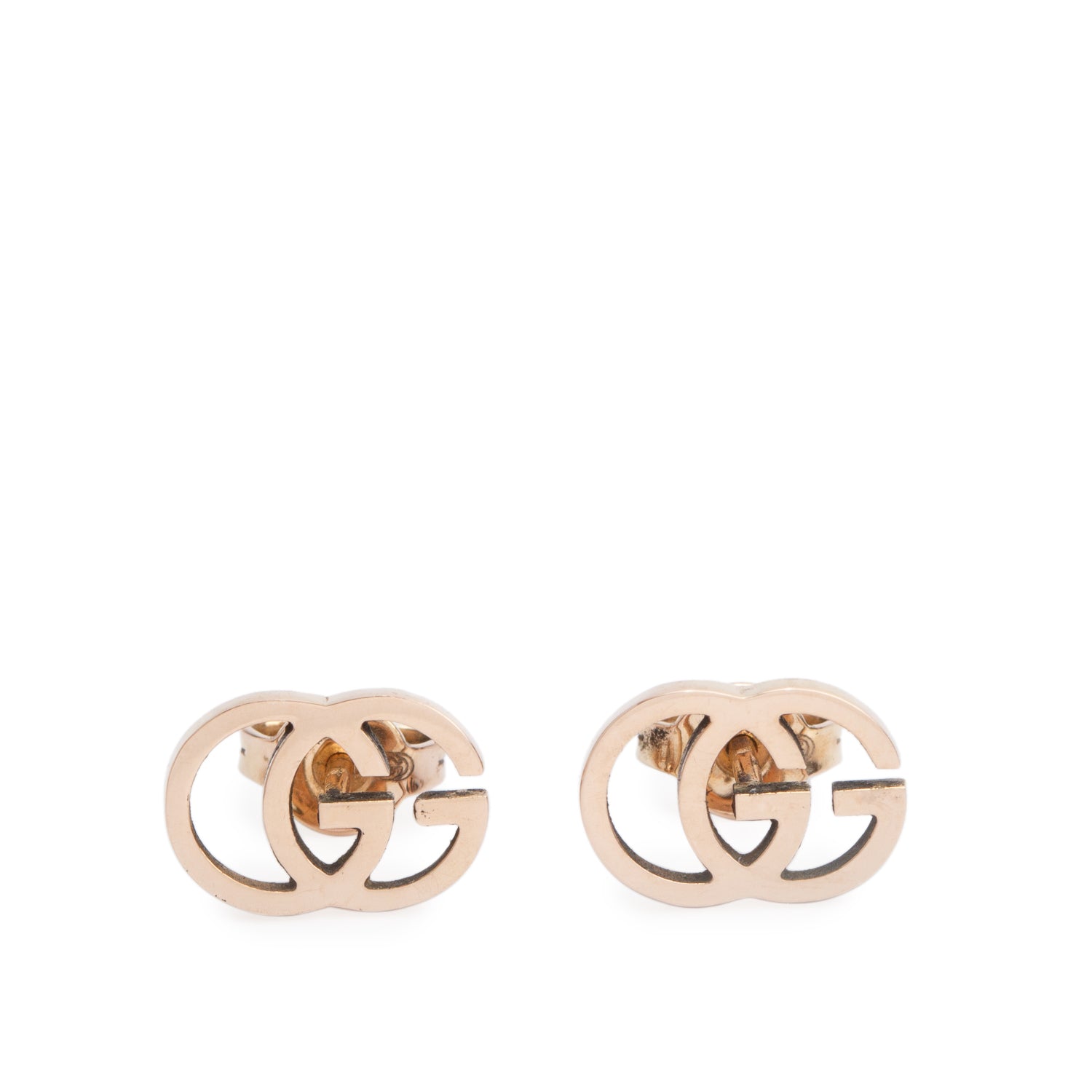 Gucci 18k Yellow Gold Interlocking G Tissue Stud Earrings w/ Box