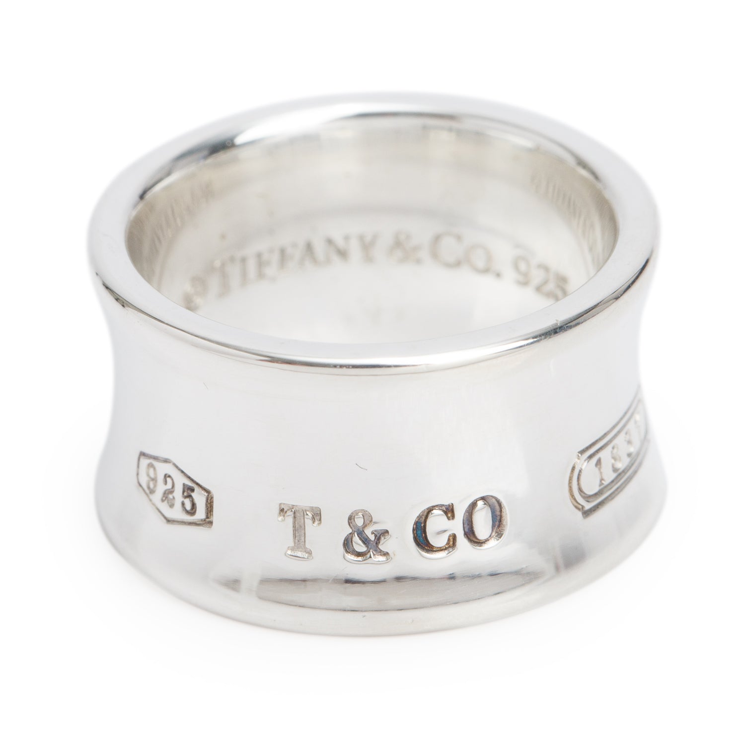 Tiffany & Co. Sterling Silver 1837 12 MM Wide Ring, Size 7
