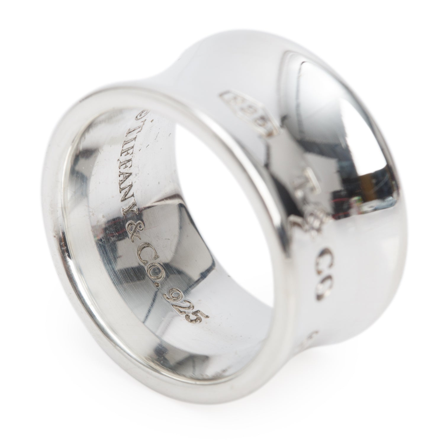 Tiffany & Co. Sterling Silver 1837 12 MM Wide Ring, Size 7