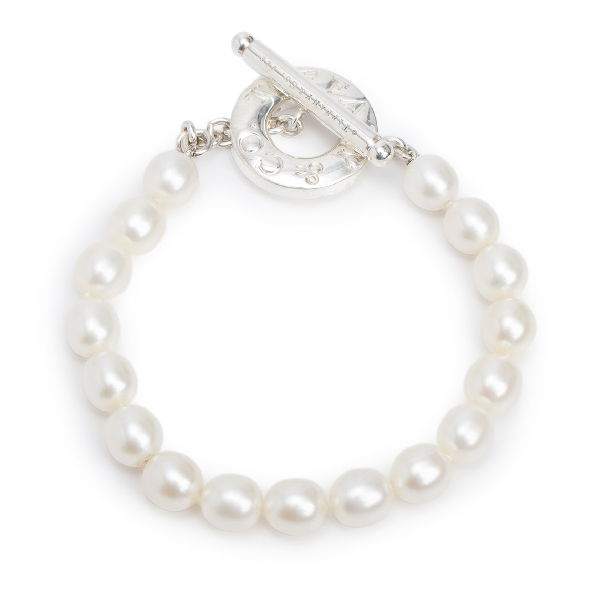 Tiffany & Co. Sterling Silver Pearl Toggle Bracelet