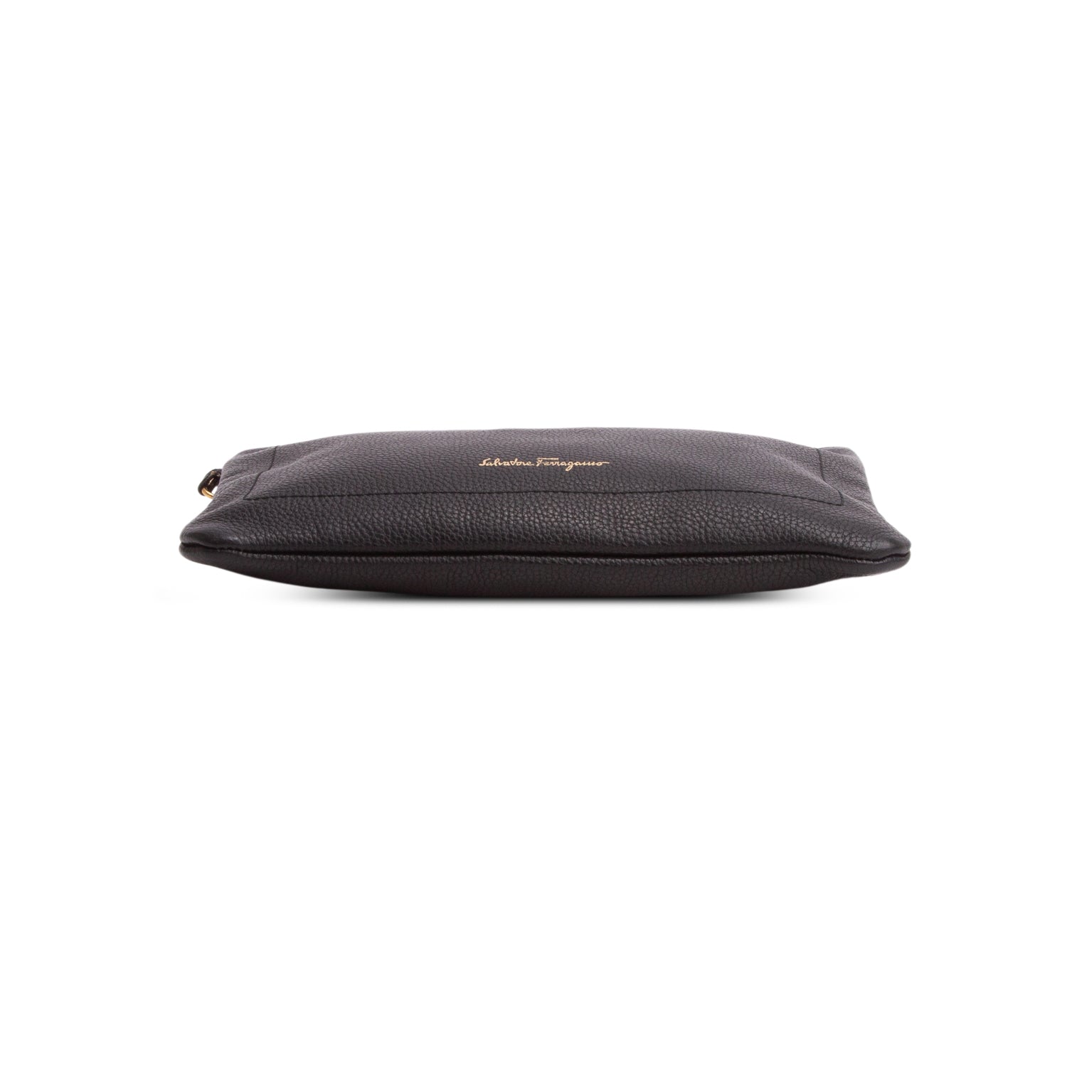 Ferragamo Black Calfskin Zip Pouch