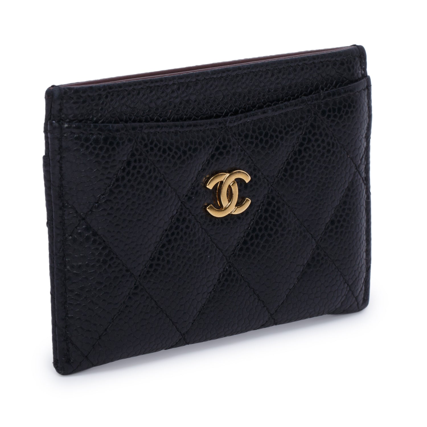 Chanel Black Caviar Leather Classic Card Holder w/ Box