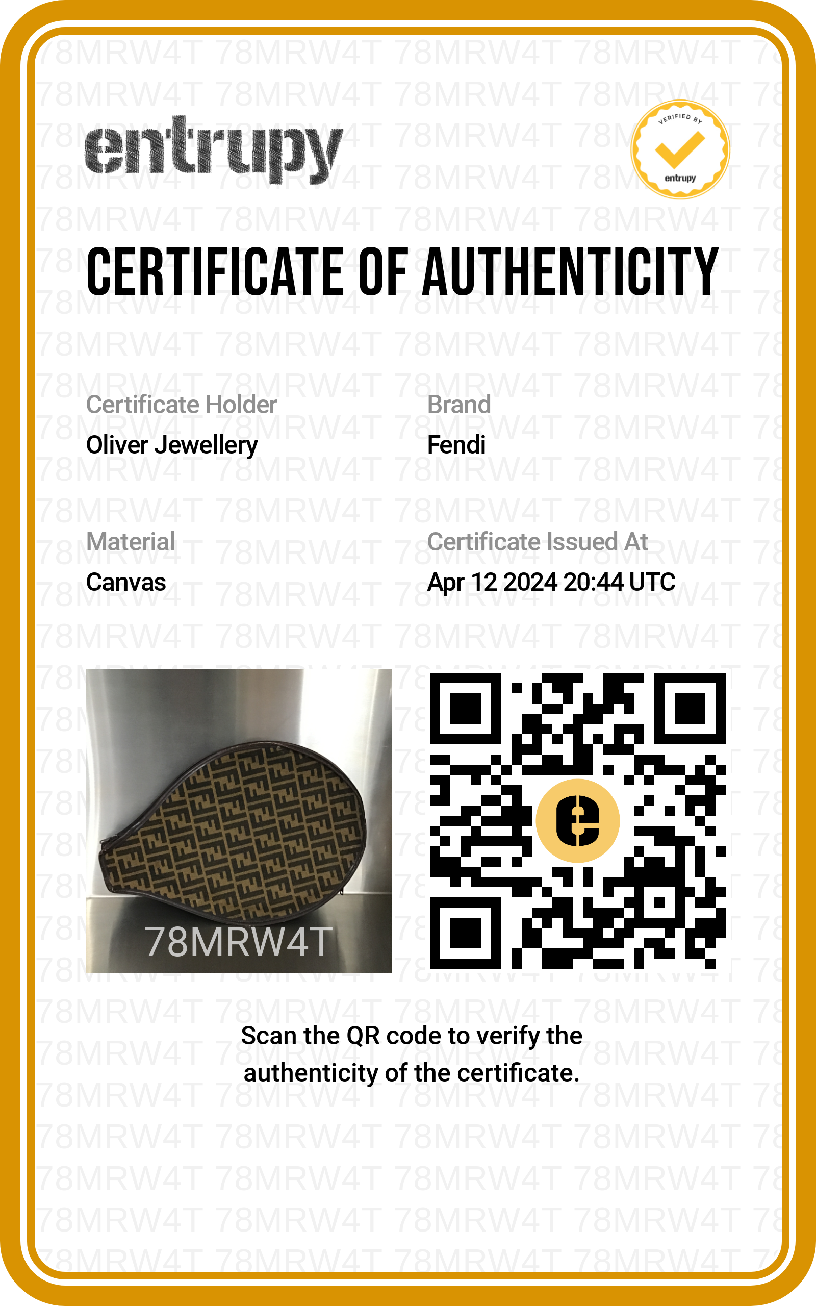 Fendi Brown FF Zucca FF Tennis Racket Cover