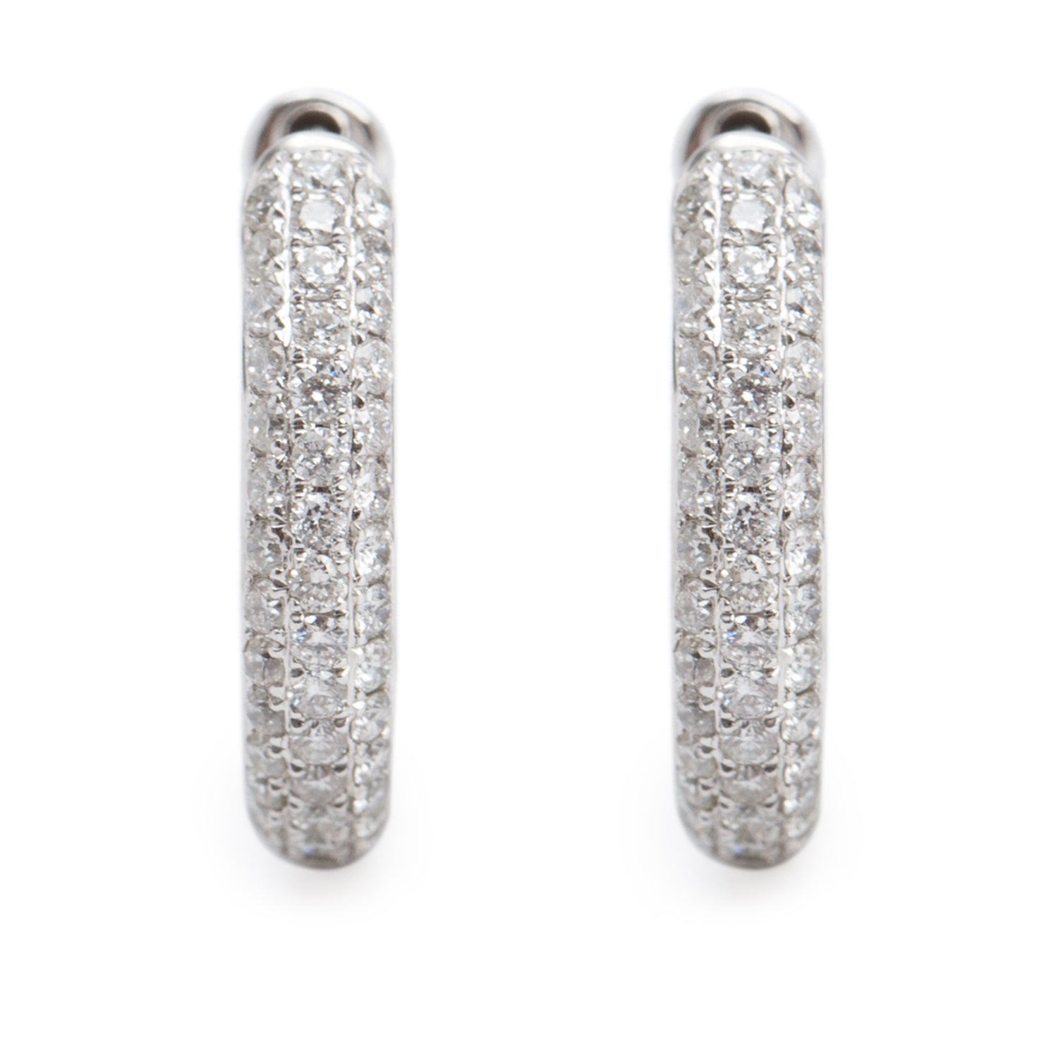 18k White Gold 0.55 tcw. Diamond Hoop Earrings