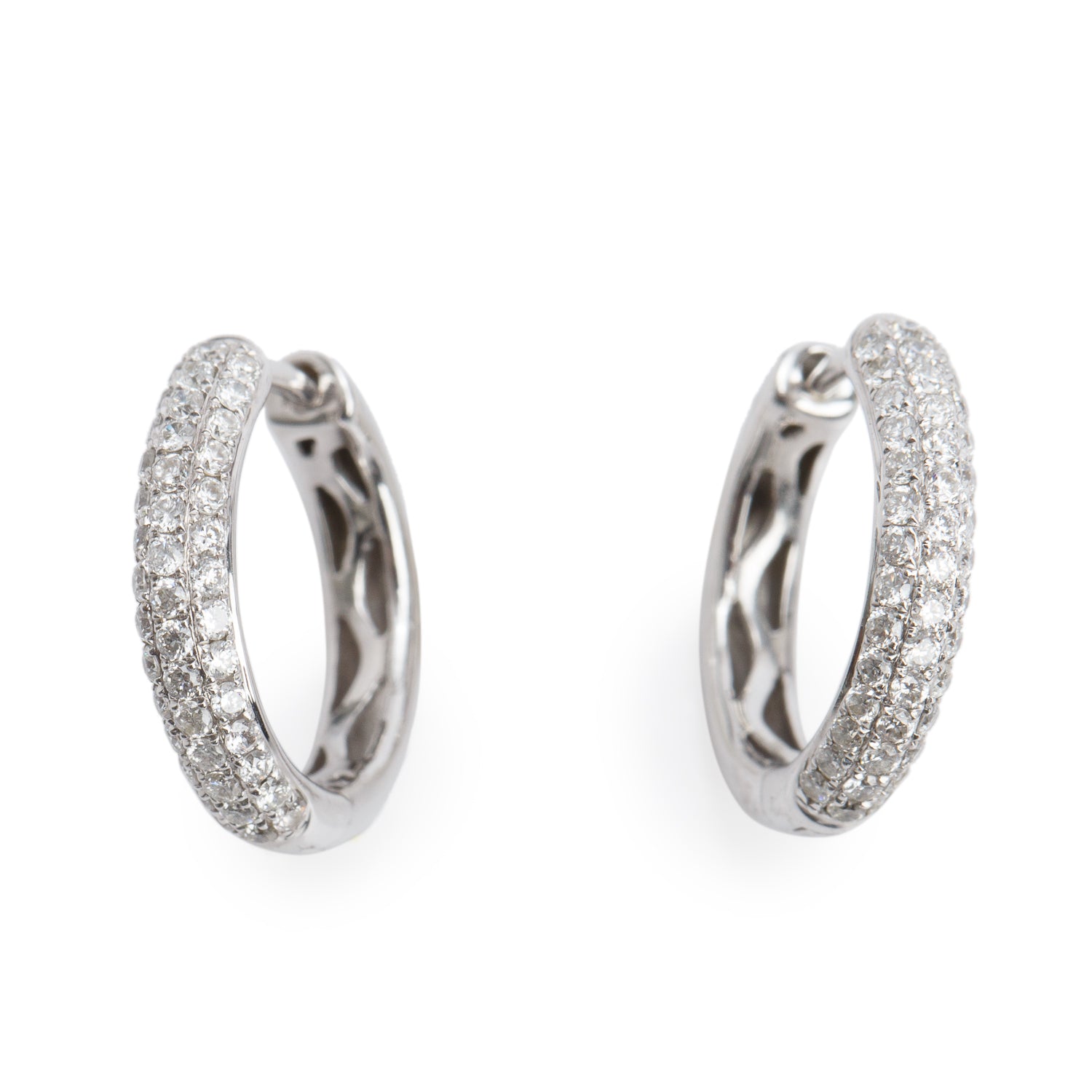 18k White Gold 0.55 tcw. Diamond Hoop Earrings