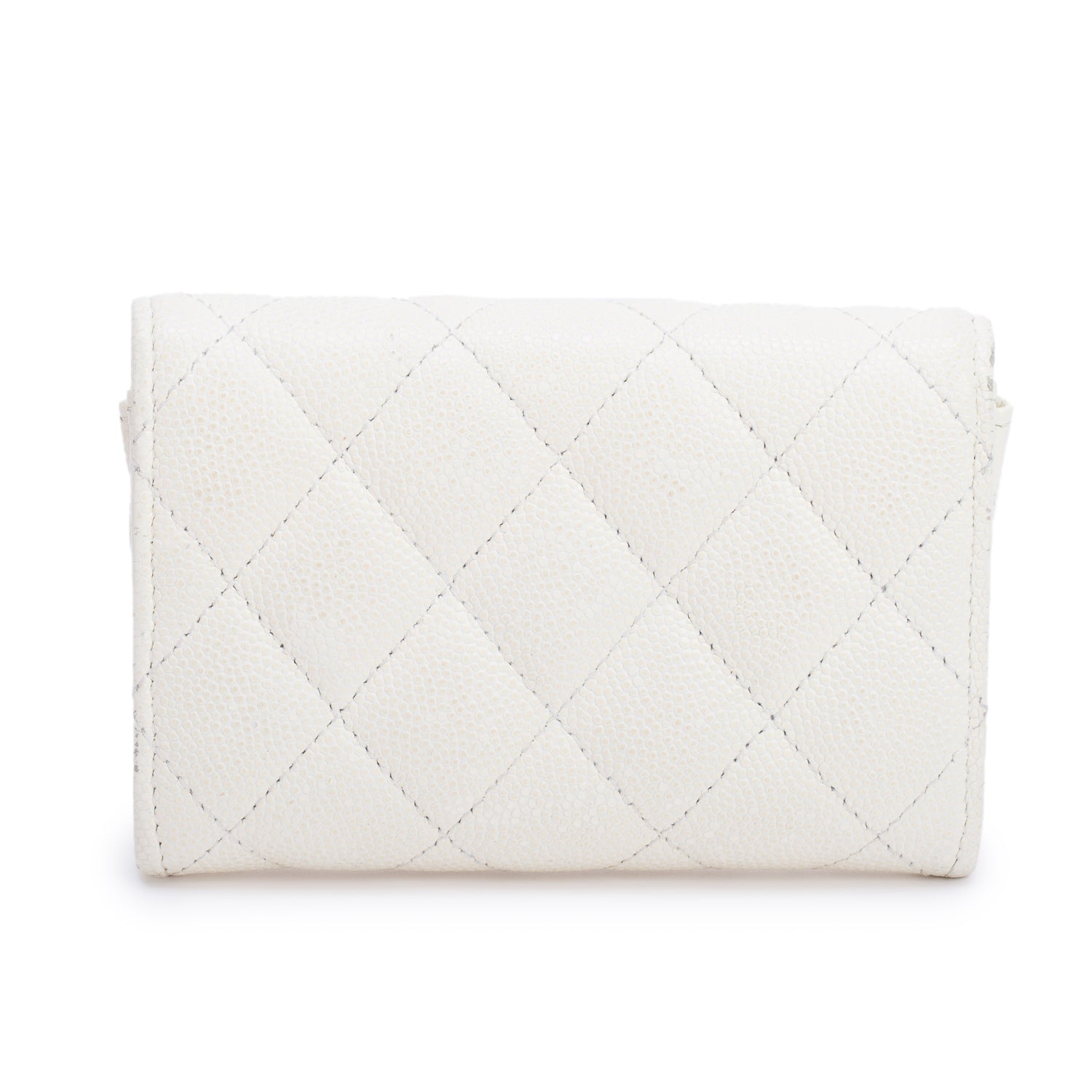 Chanel Cream Caviar Leather Classic Flap Card Holder