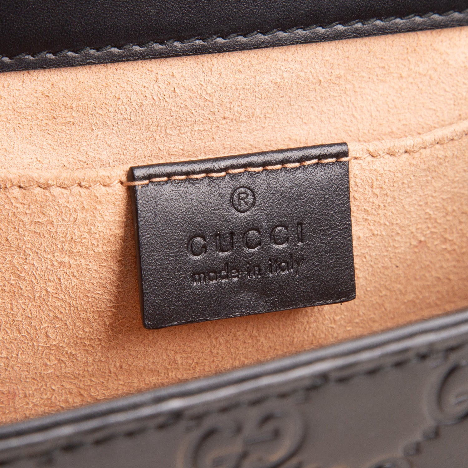 Gucci Black Leather Signature Small Padlock Shoulder Bag