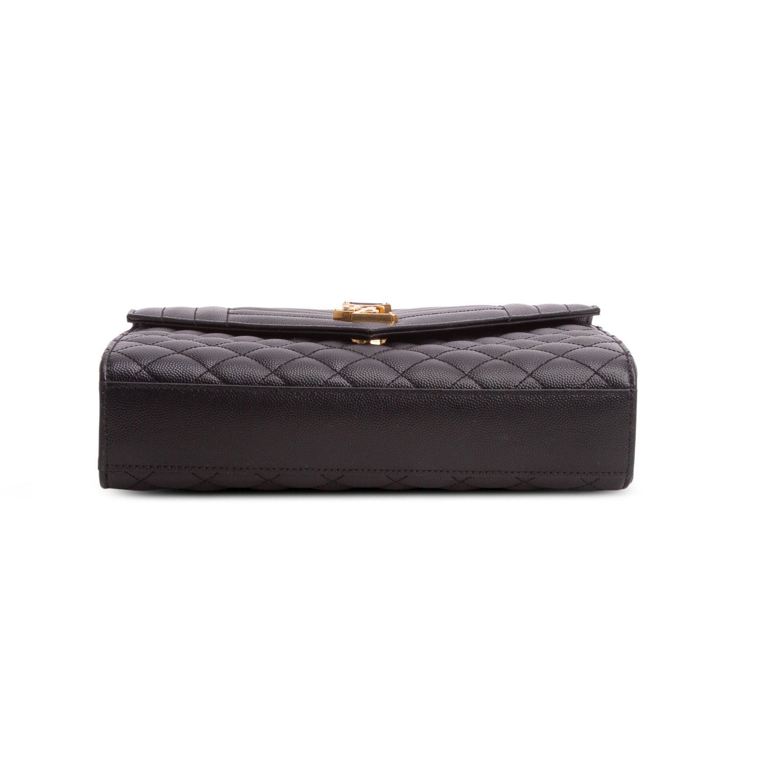 Saint Laurent Black Lambskin Matelasse Medium Triquilt Monogram Satchel