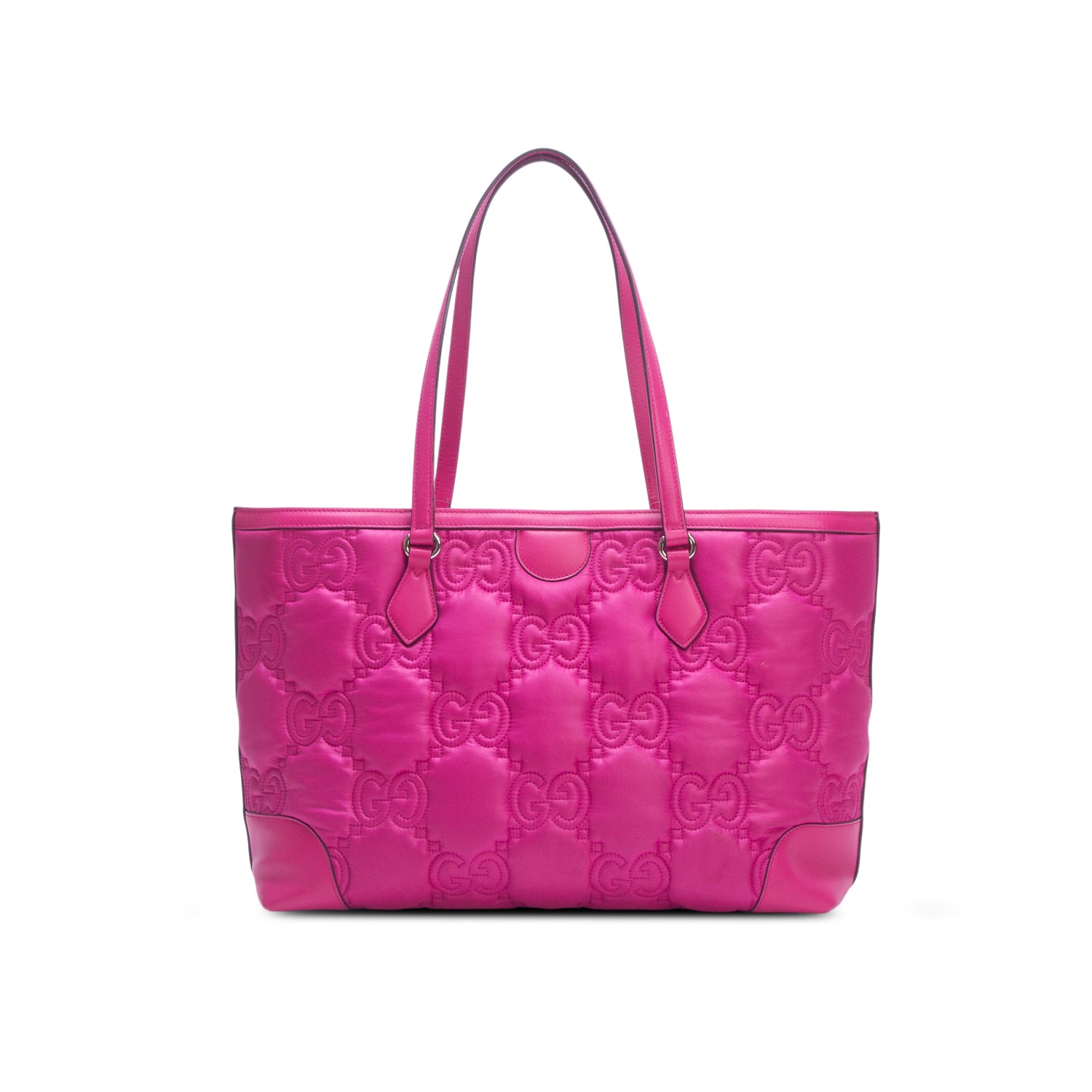 Gucci Pink Nylon GG Matelasse Monochrome Medium Ophidia Shopping Tote w/ Box