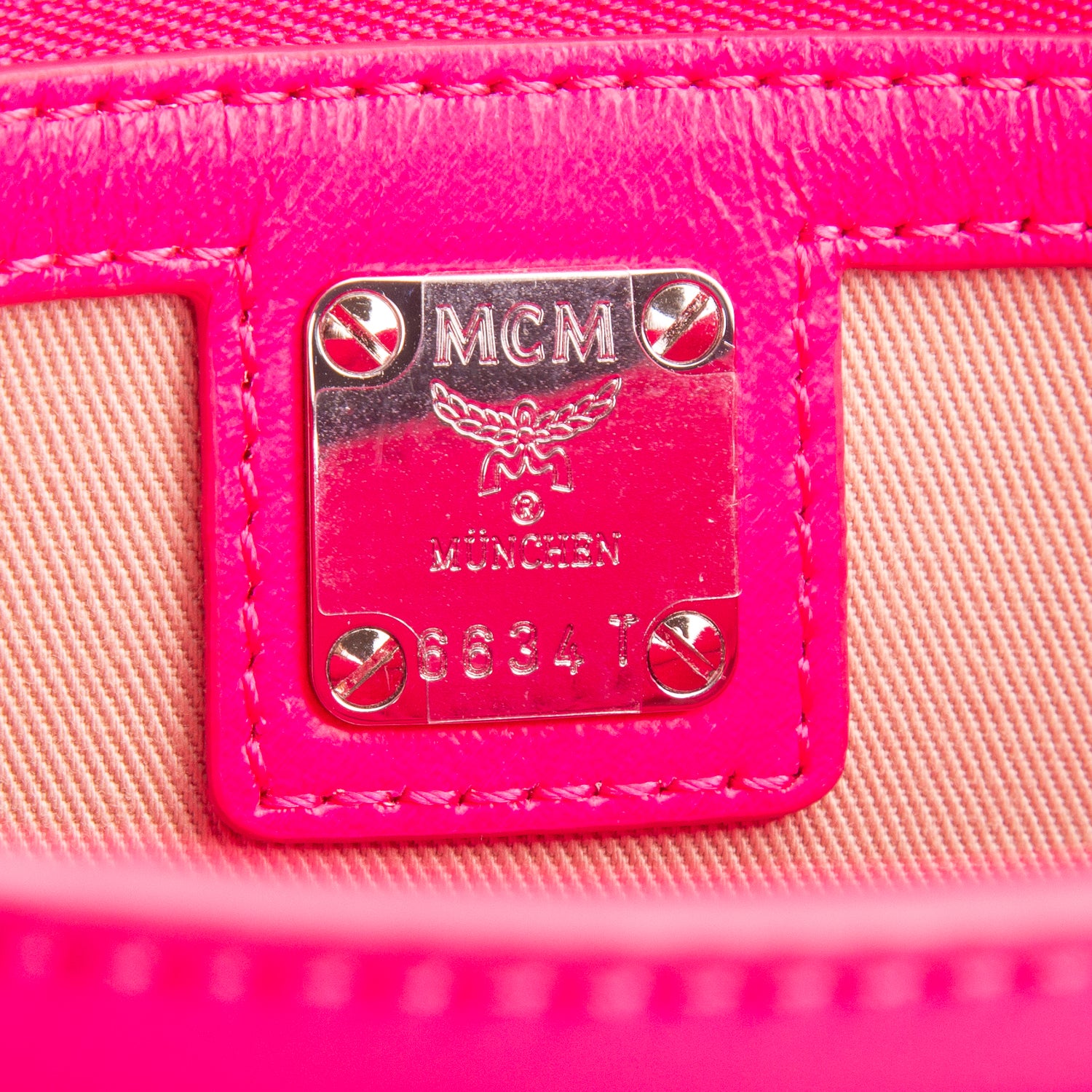 MCM Neon Pink Visetos Medium Millie Crossbody Bag