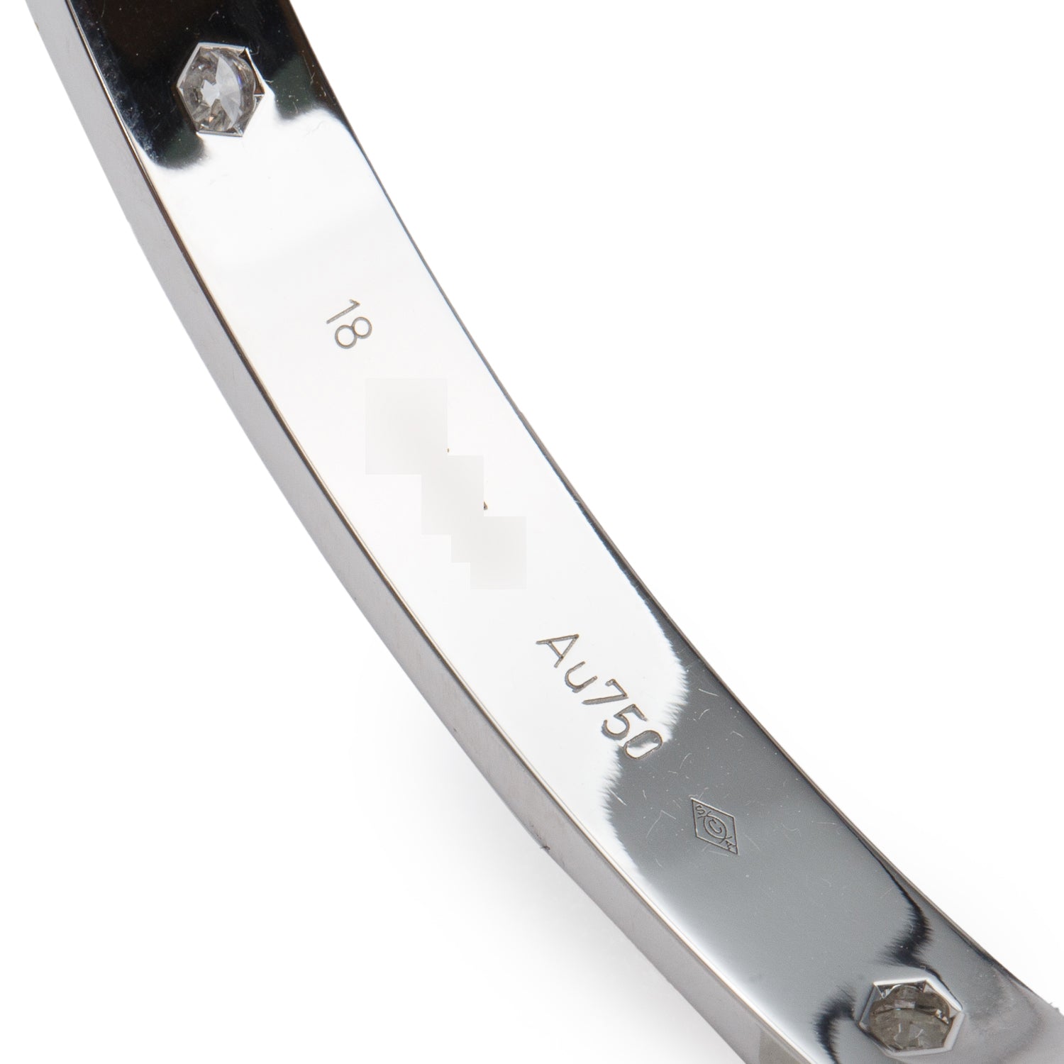 Cartier 18k White Gold Love Bracelet with 4 Diamonds, Classic Model Size 18 w/ Box & Certificate