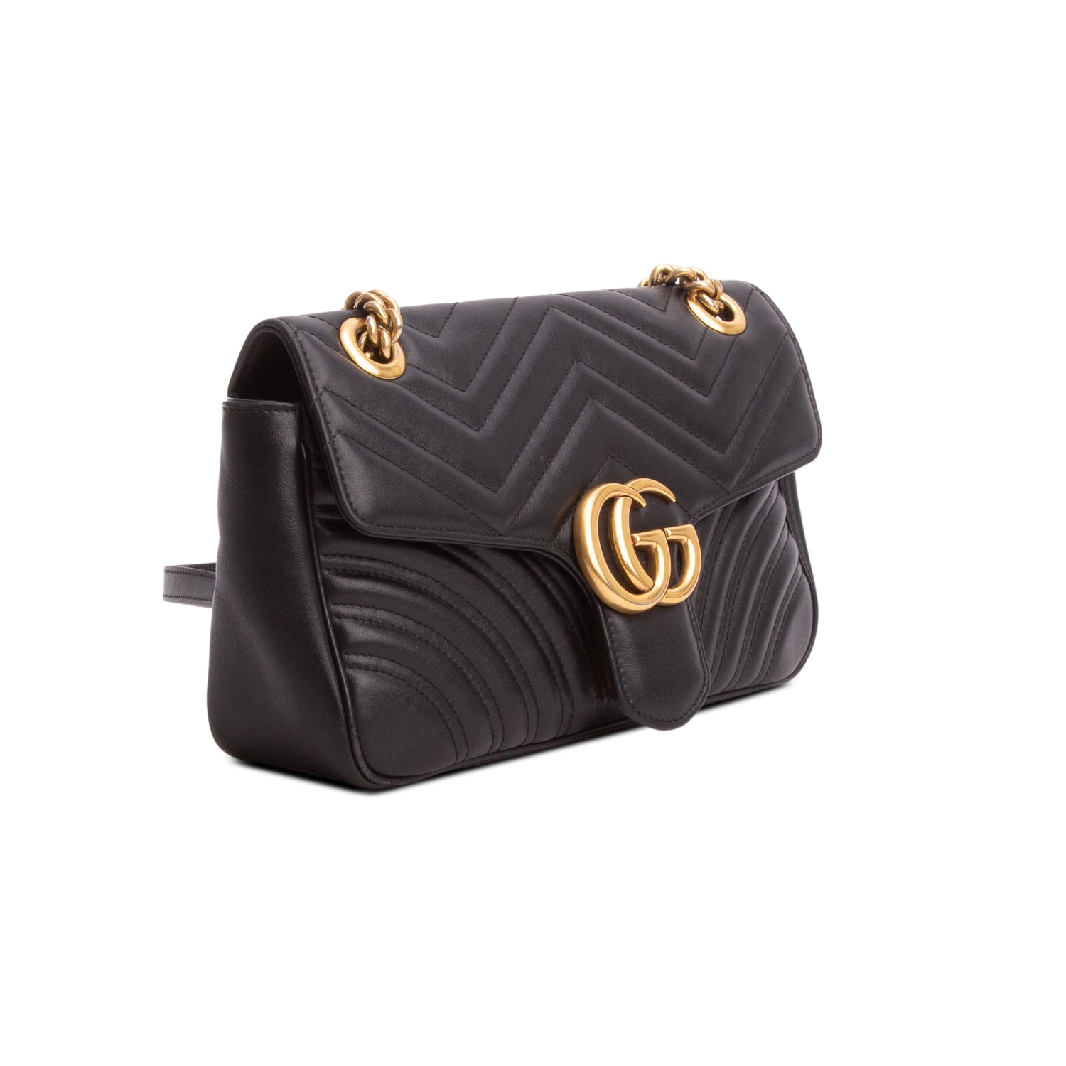 Gucci Black GG Marmont Matelasse Medium Shoulder Bag