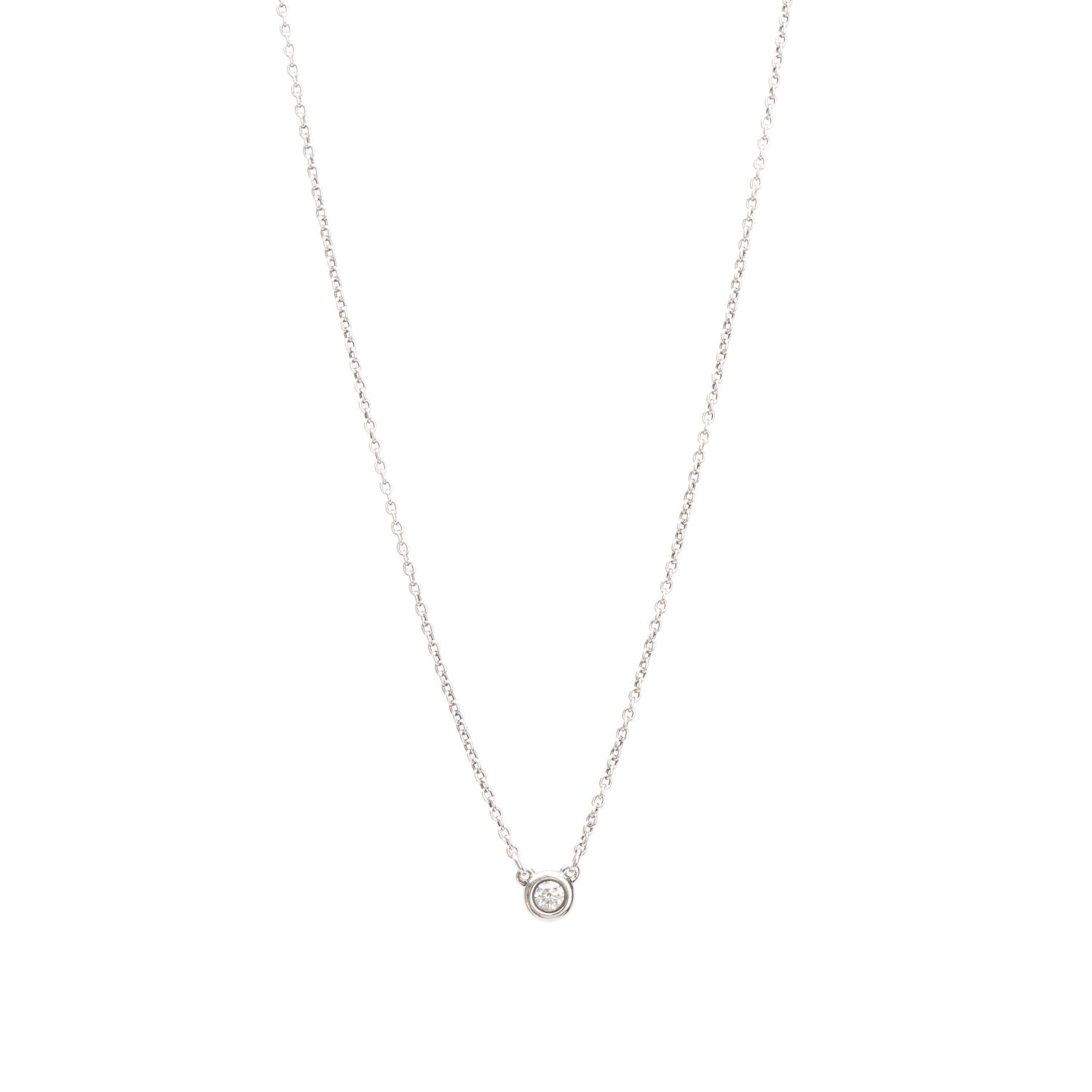 Tiffany & Co. Elsa Peretti Sterling Silver 0.07 ct. Diamonds by the Yard Pendant Necklace