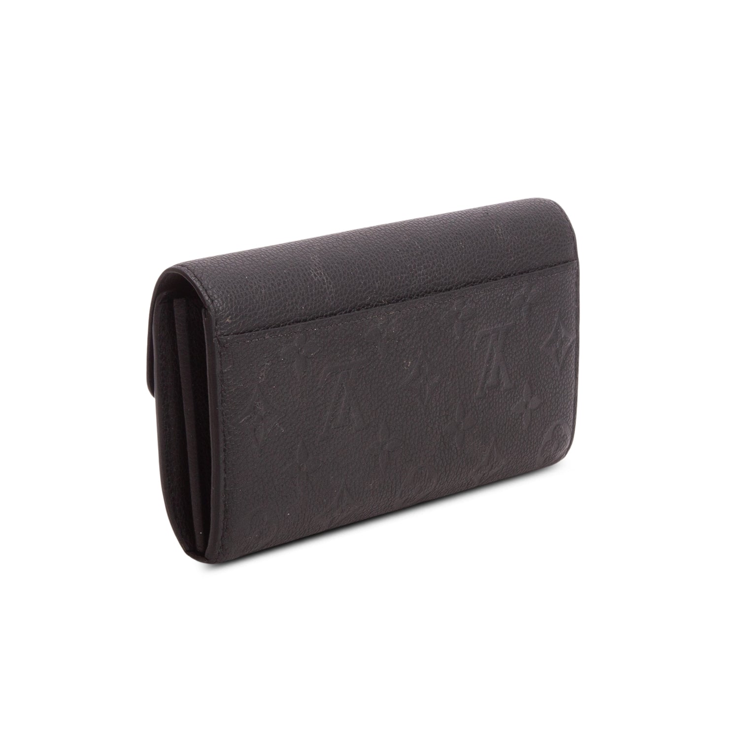 Louis Vuitton Black Monogram Empreinte Leather Sarah Wallet w/ Box
