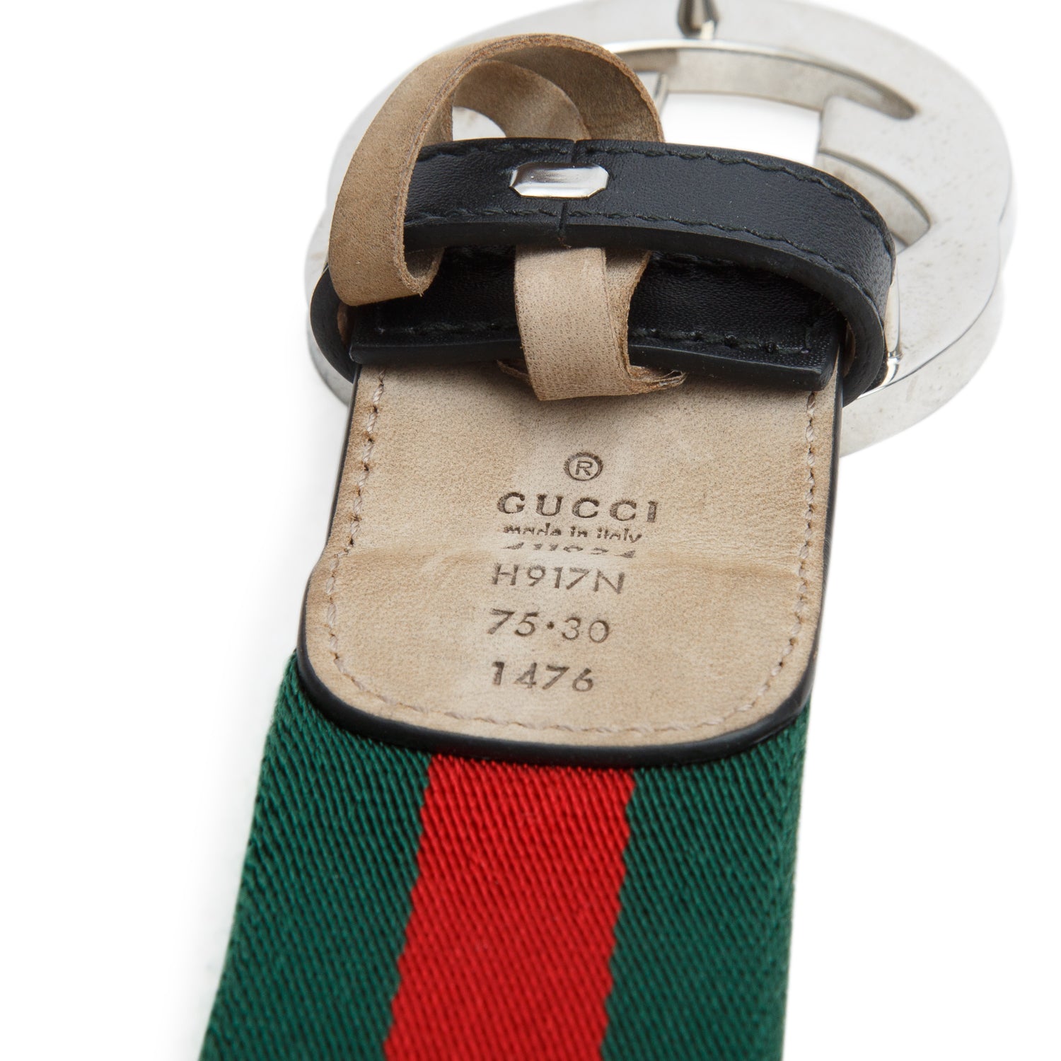 Gucci Interlocking G Buckle Web Canvas Belt 75 30