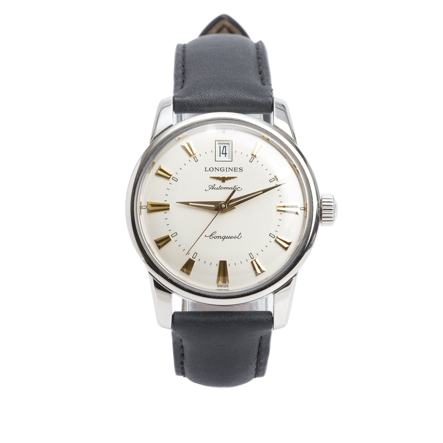 Longines Stainless Steel Conquest Heritage 35 MM Automatic Watch Silver Dial w/ Box
