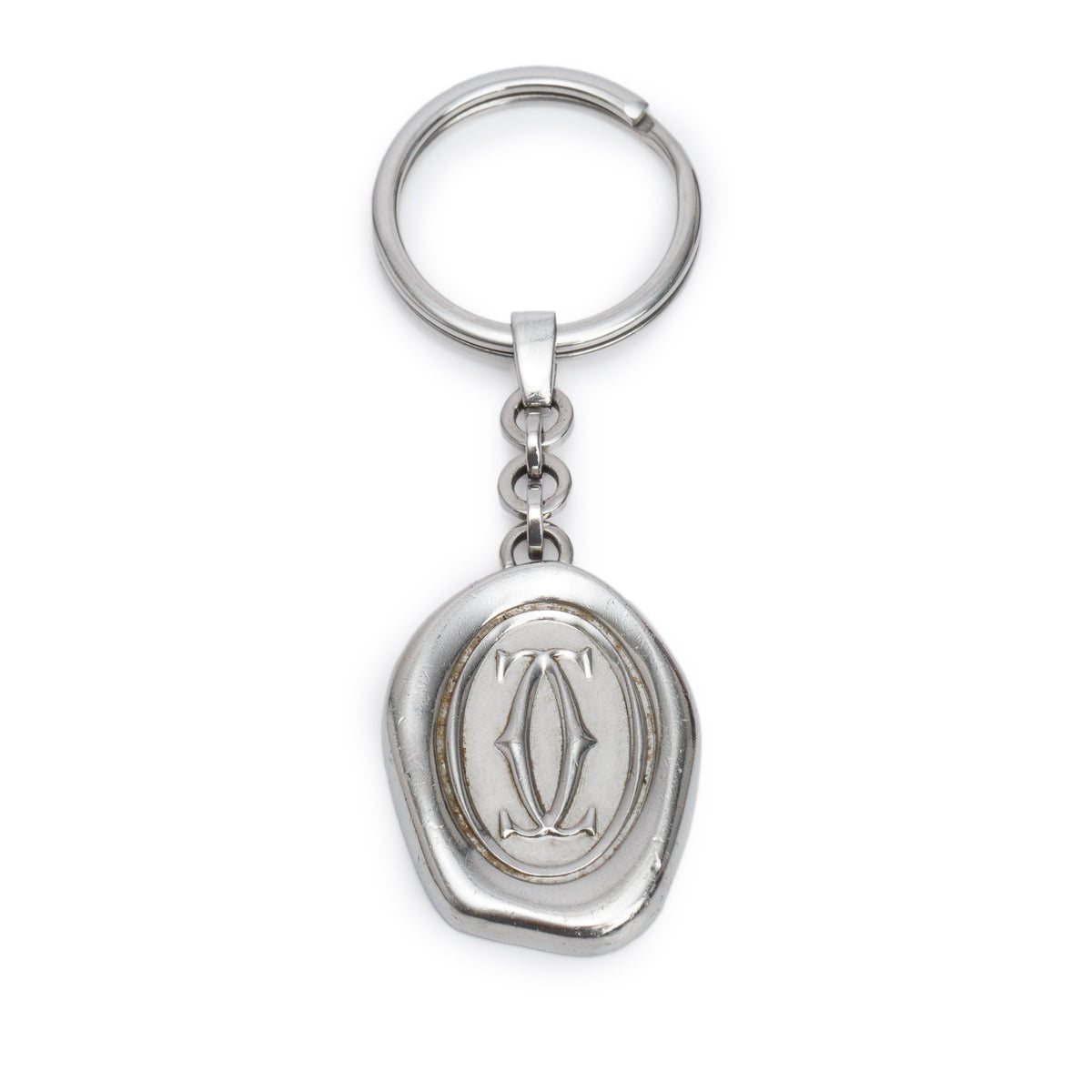 Cartier Silver Wax Seal Decor Key Ring
