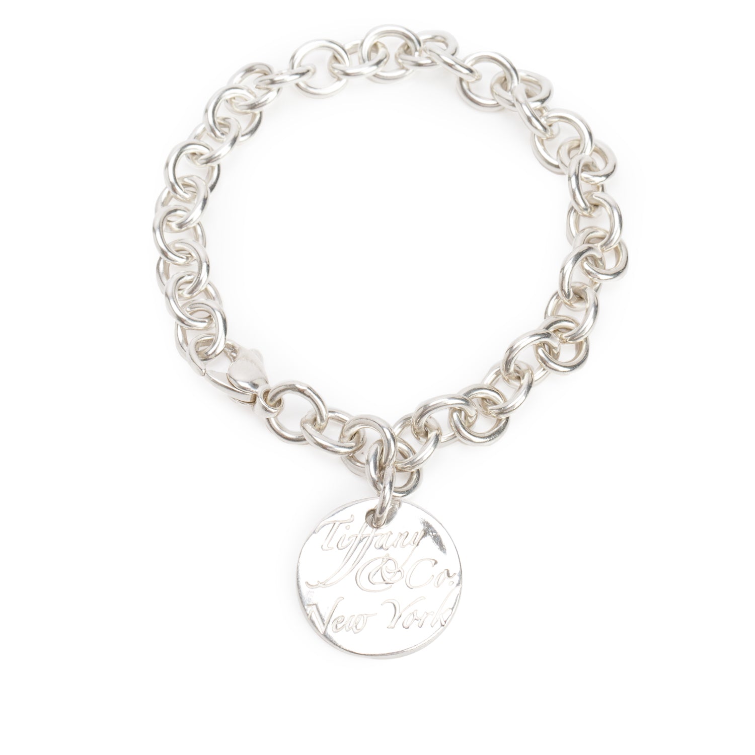 Tiffany & Co. Sterling Silver Small Notes Round Tag Charm Bracelet