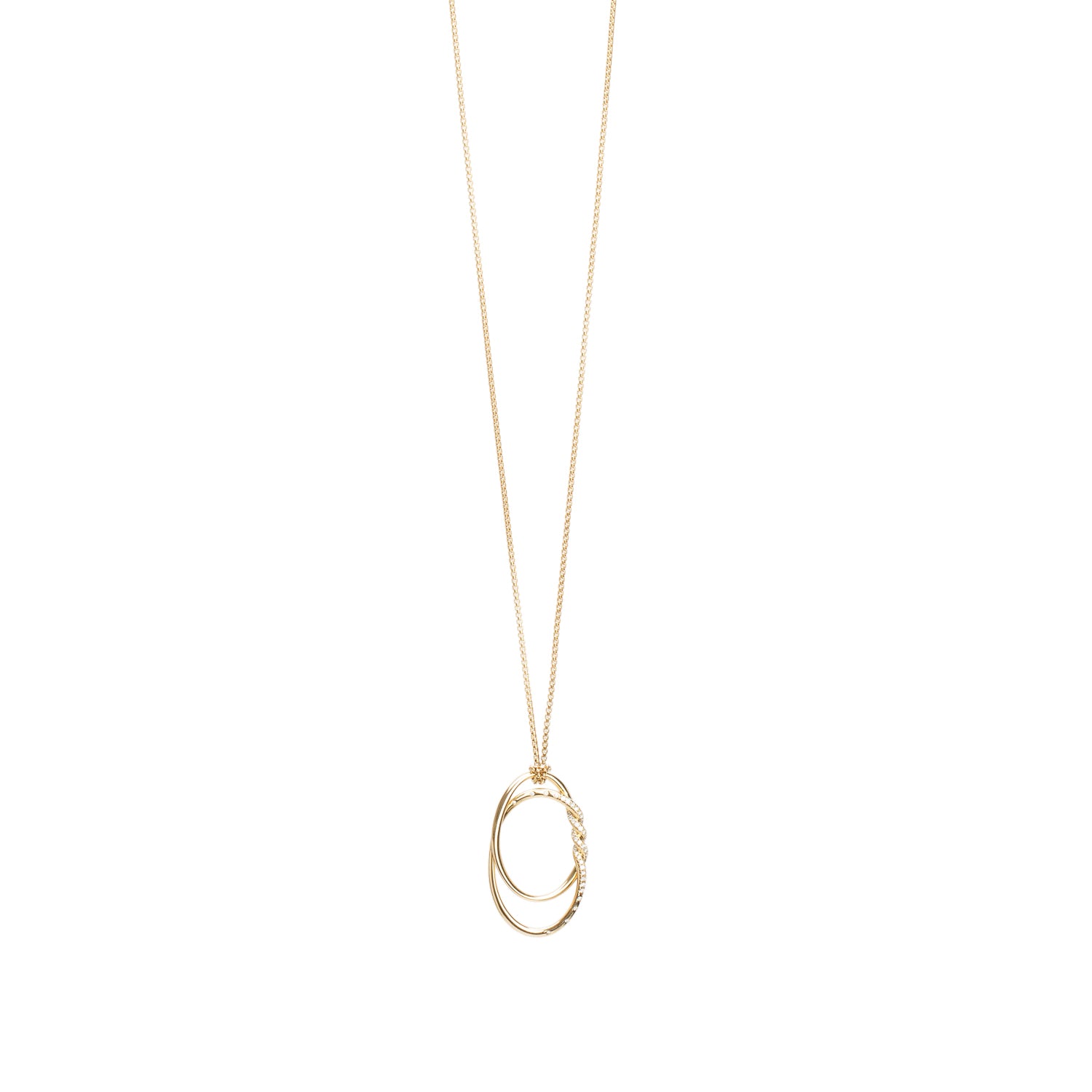 David Yurman 18k Yellow Gold Diamond Continuance Pendant Necklace
