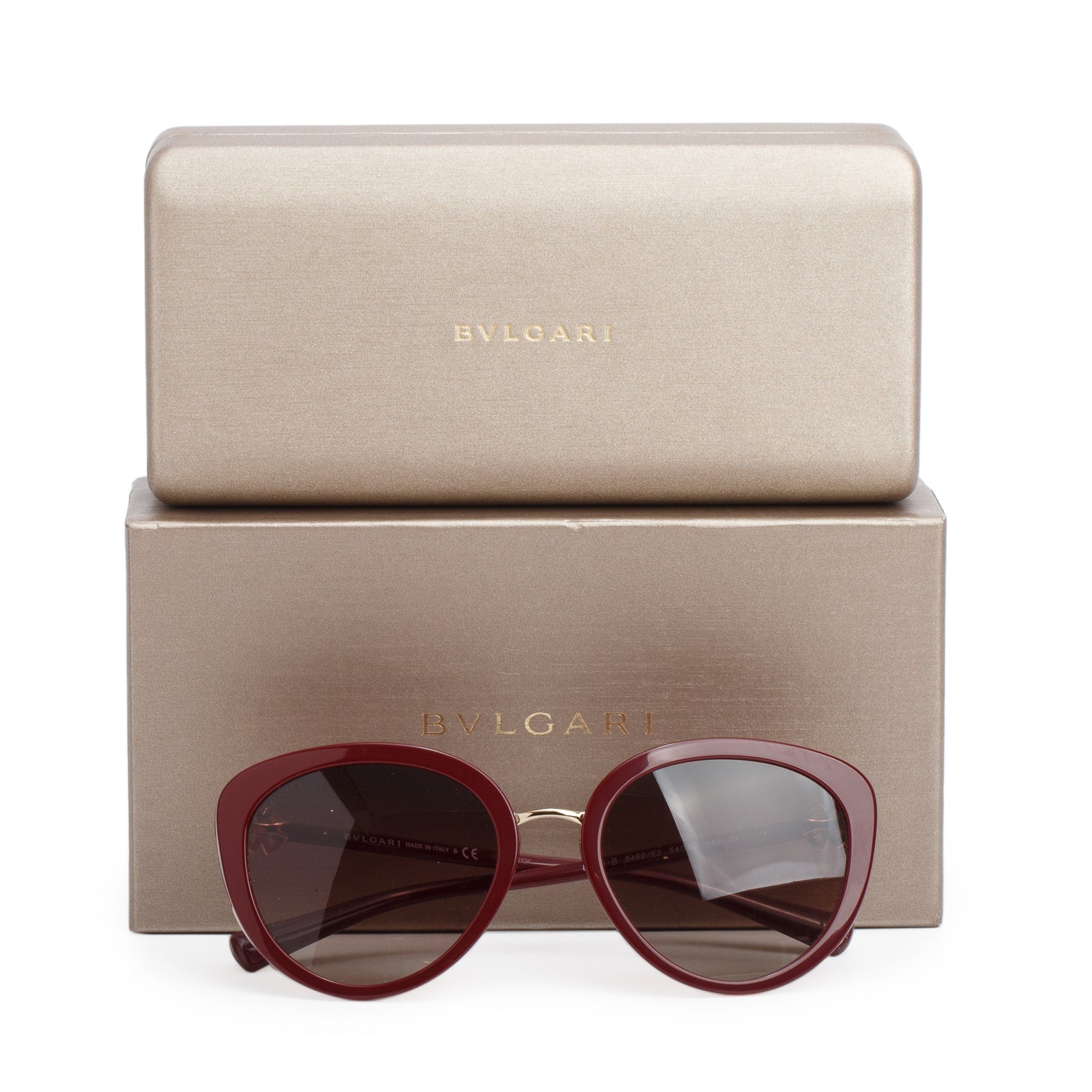 Bvlgari 8226-B Burgundy Acetate Crystal Gardini Flower Sunglasses w/ Box & Case