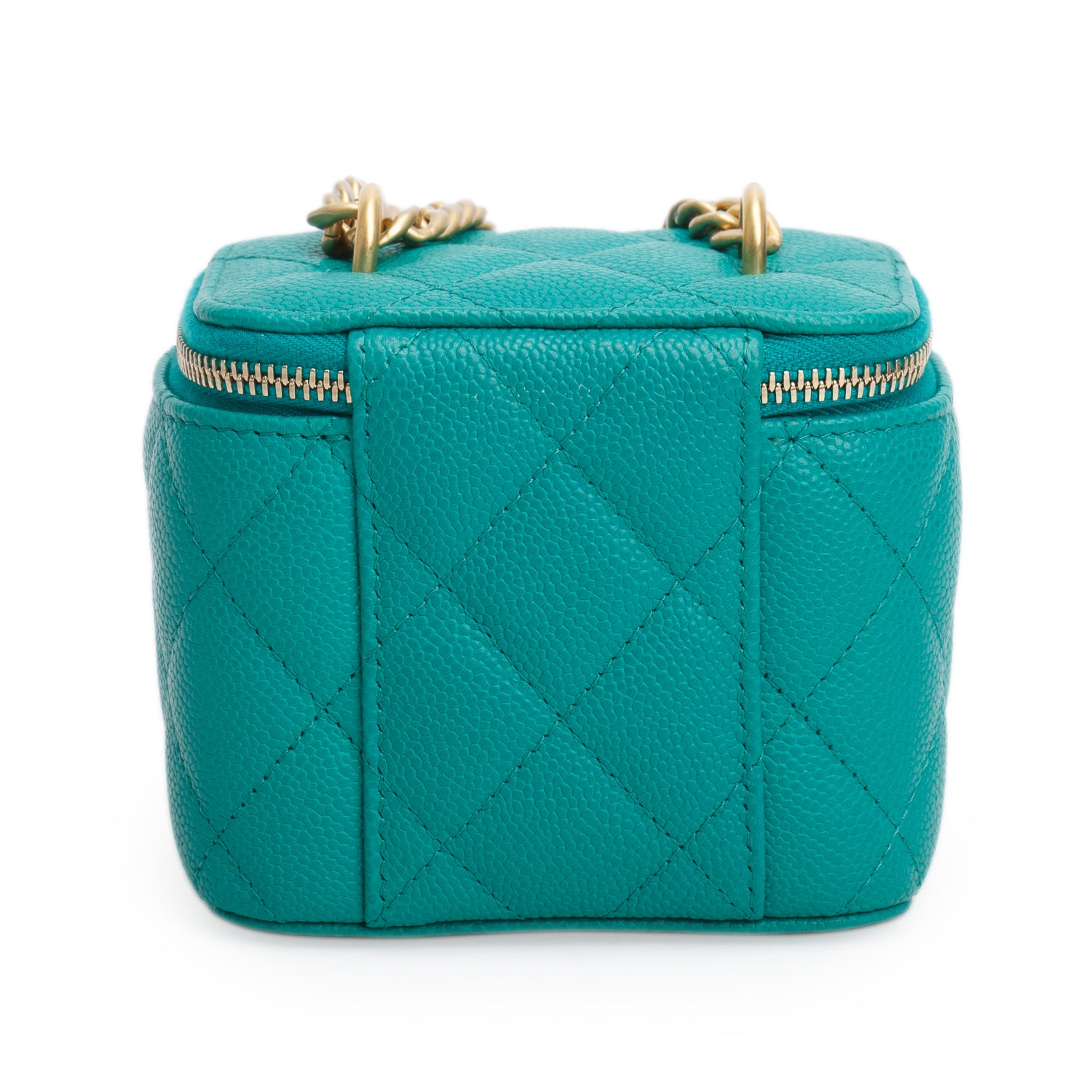 Chanel Green Caviar Leather Mini Heart Crush Vanity Case