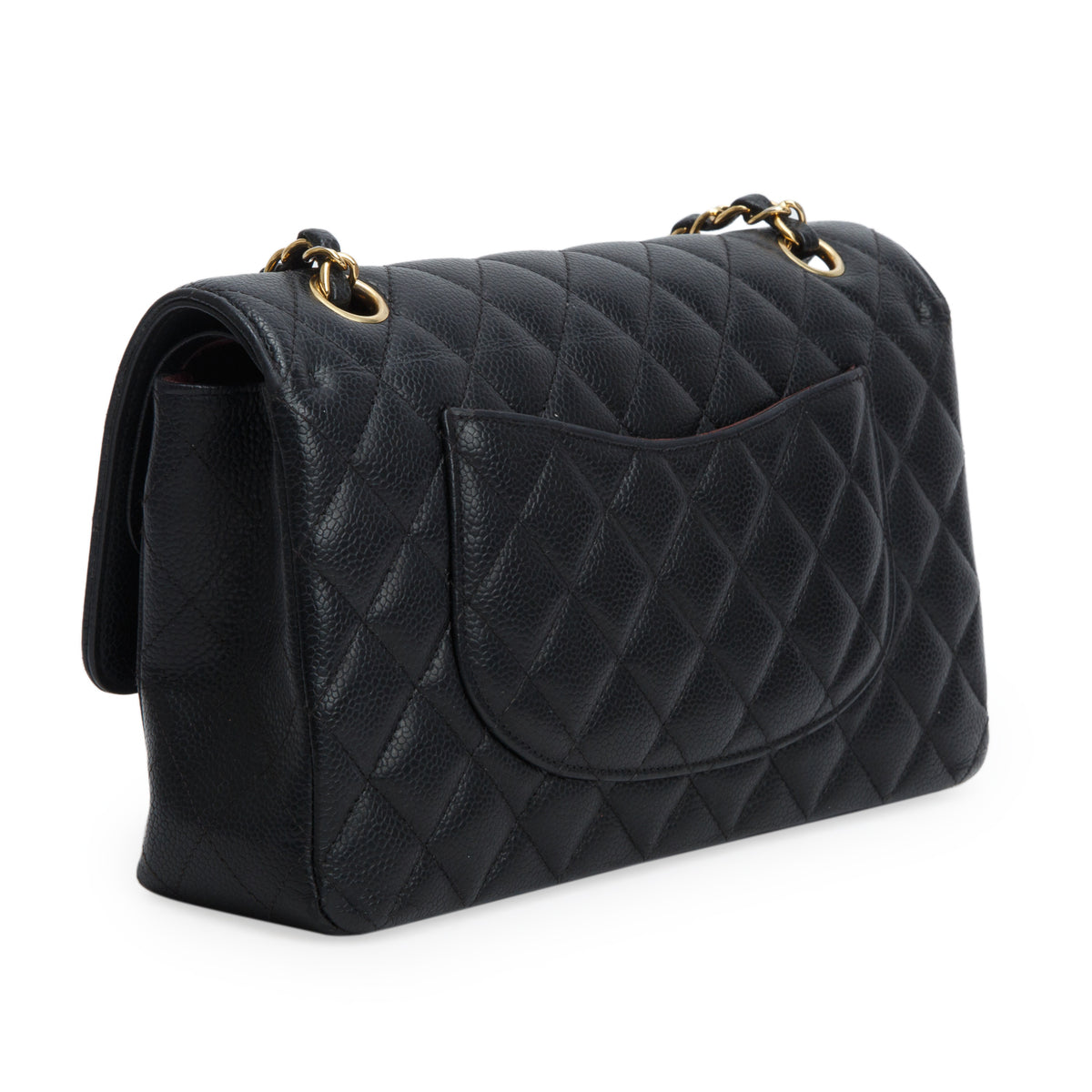 Chanel Black Caviar Quilted Medium Double Flap Bag w/ Authenticity Card & Receipt